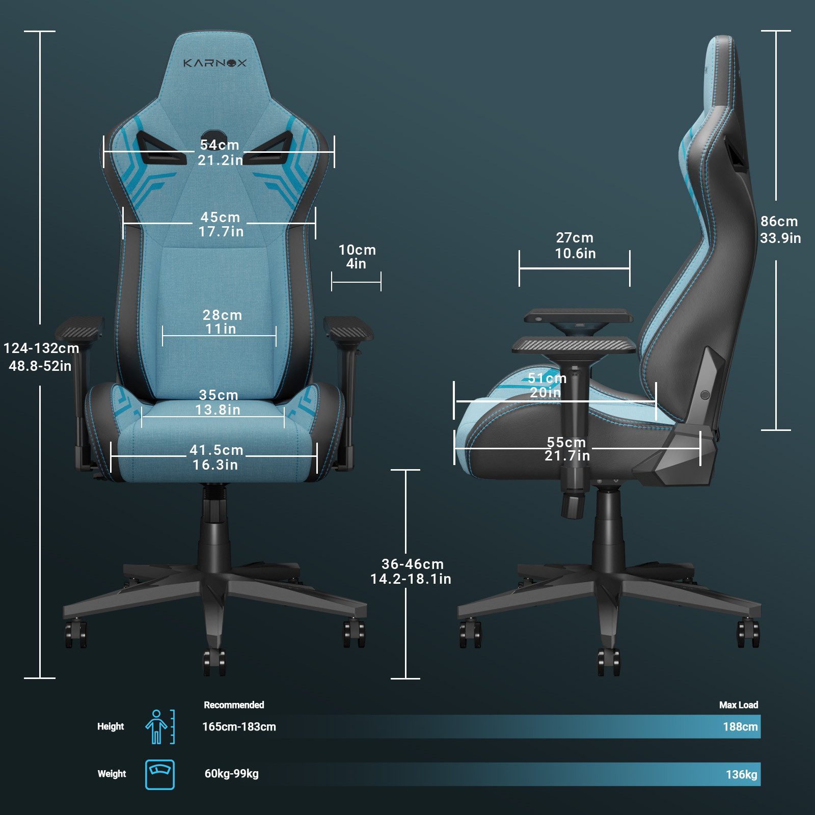 KARNOX Gaming-Stuhl Legend (Einzelstuhl), Sitzhöhe verstellbar günstig online kaufen