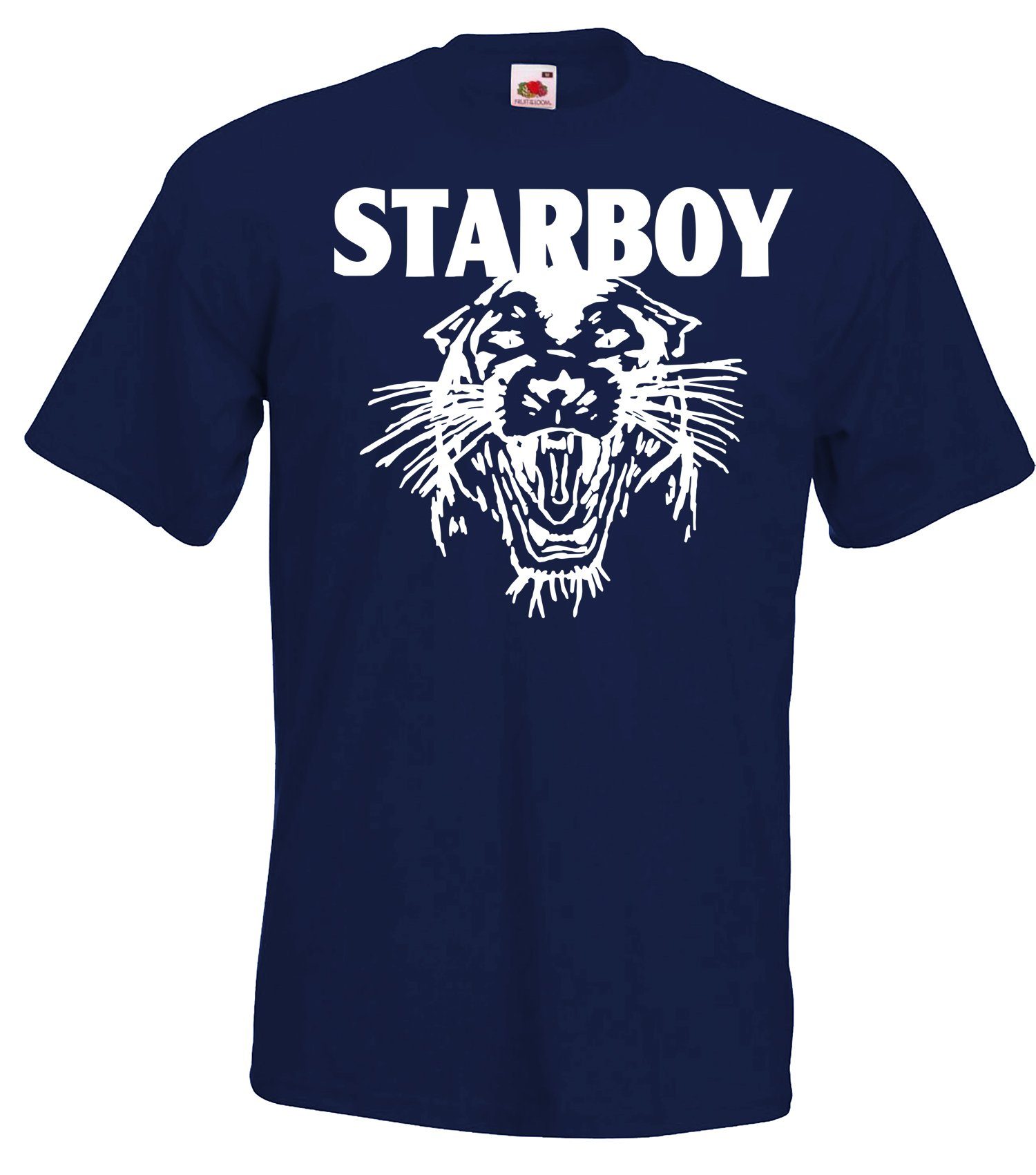 T-Shirt Youth Starboy Frontprint Herren T-Shirt Navyblau trendigem mit Designz