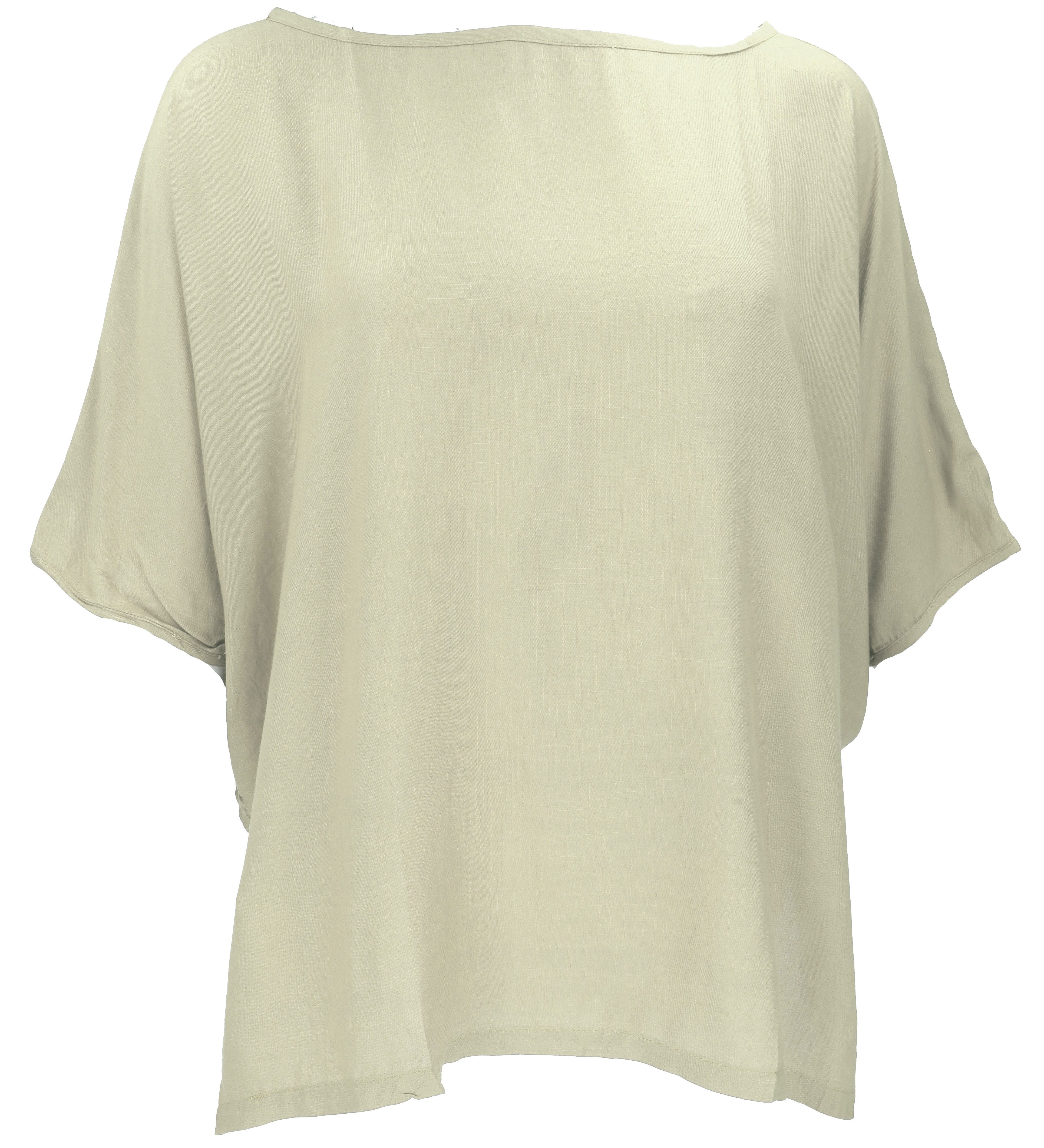 Guru-Shop Longbluse Weites Boho Blusentop mit Fledermausärmeln,.. alternative Bekleidung