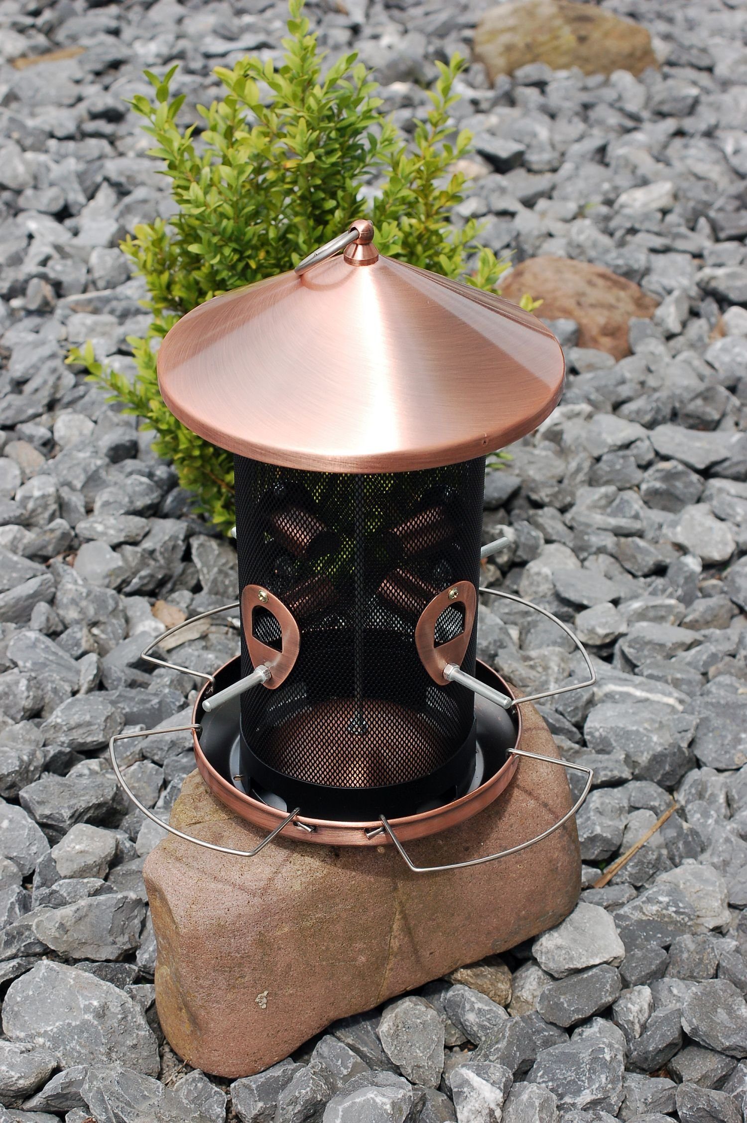 sesua Vogelhaus Metall Vogelfuttersäule Kupfer 30 cm Vogelfutterstation Fut günstig online kaufen