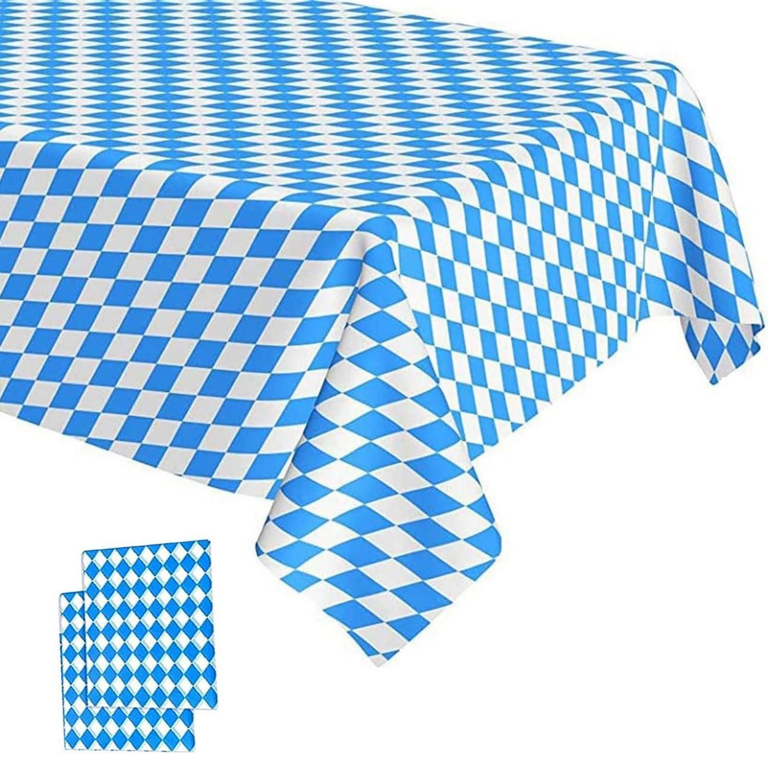 LuxusKollektion Tischdecke Tischdecke Oktoberfest Blau Weiß 137x274cm (1-tlg)