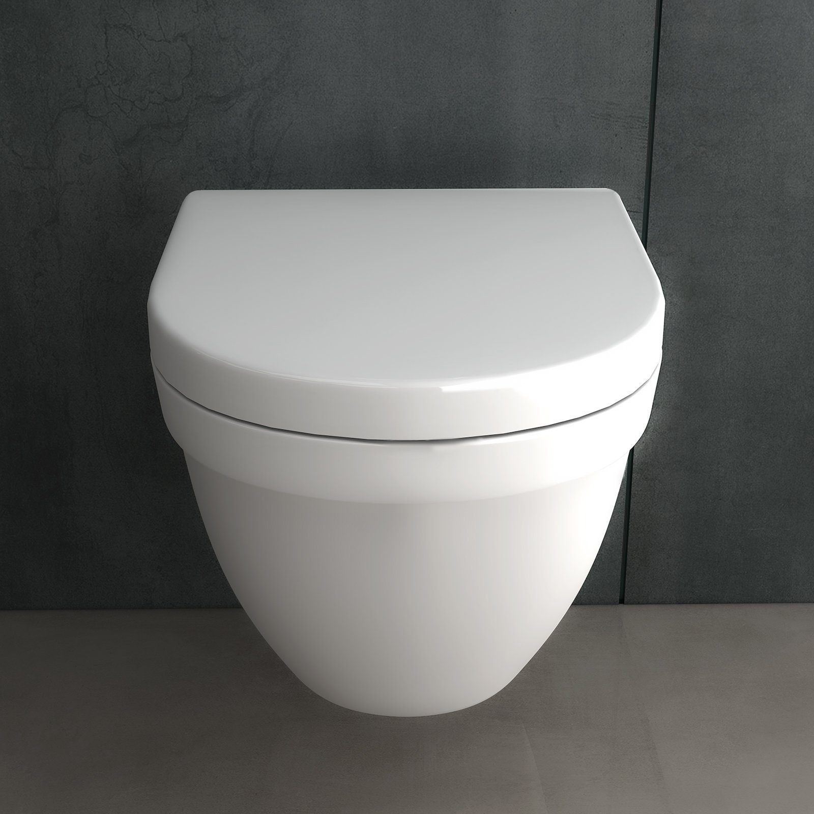Alpenberger Tiefspül-WC Hänge WC mit Bidet Funktion & WC Sitz mit Absenkautomatik, Wandmontage, Abgang Waagerecht, Taharet WC Komplett-Set, Wand WC mit Nano Lotuseffekt - Made in Europa