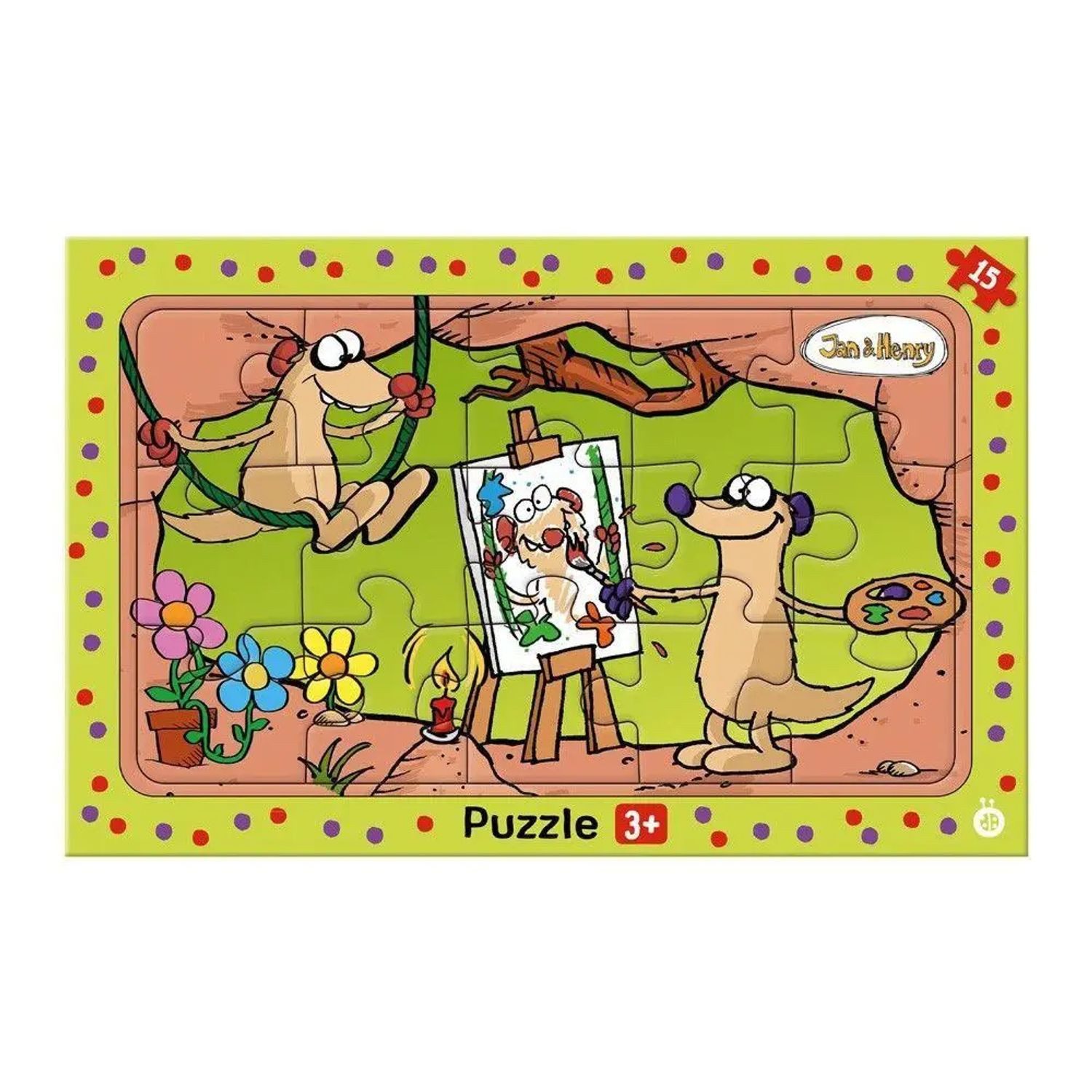 Trötsch Verlag Puzzle TRÖTSCH - Jan & Henry Rahmenpuzzle 15-teilig, Puzzleteile