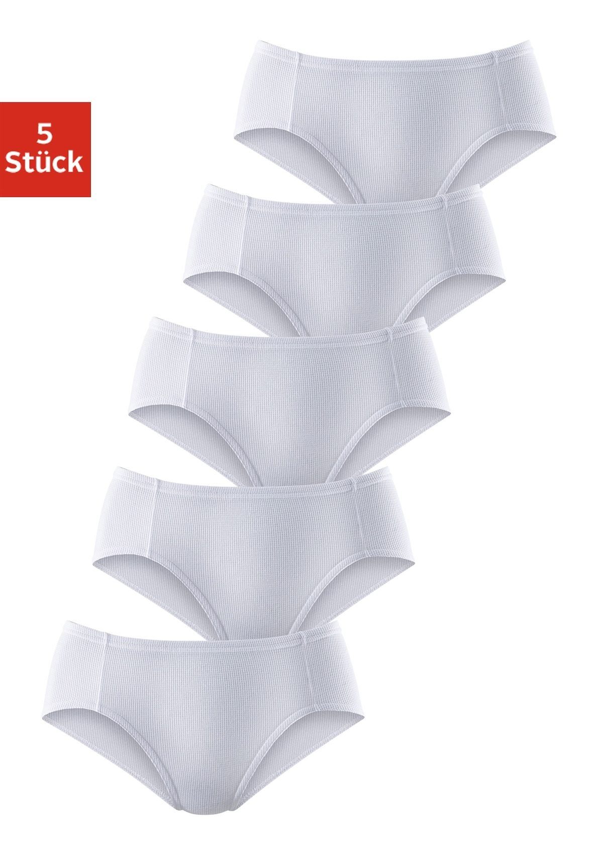 5-St) aus weicher petite fleur Slips Jazz-Pants (Packung, Pikee-Qualität weiß