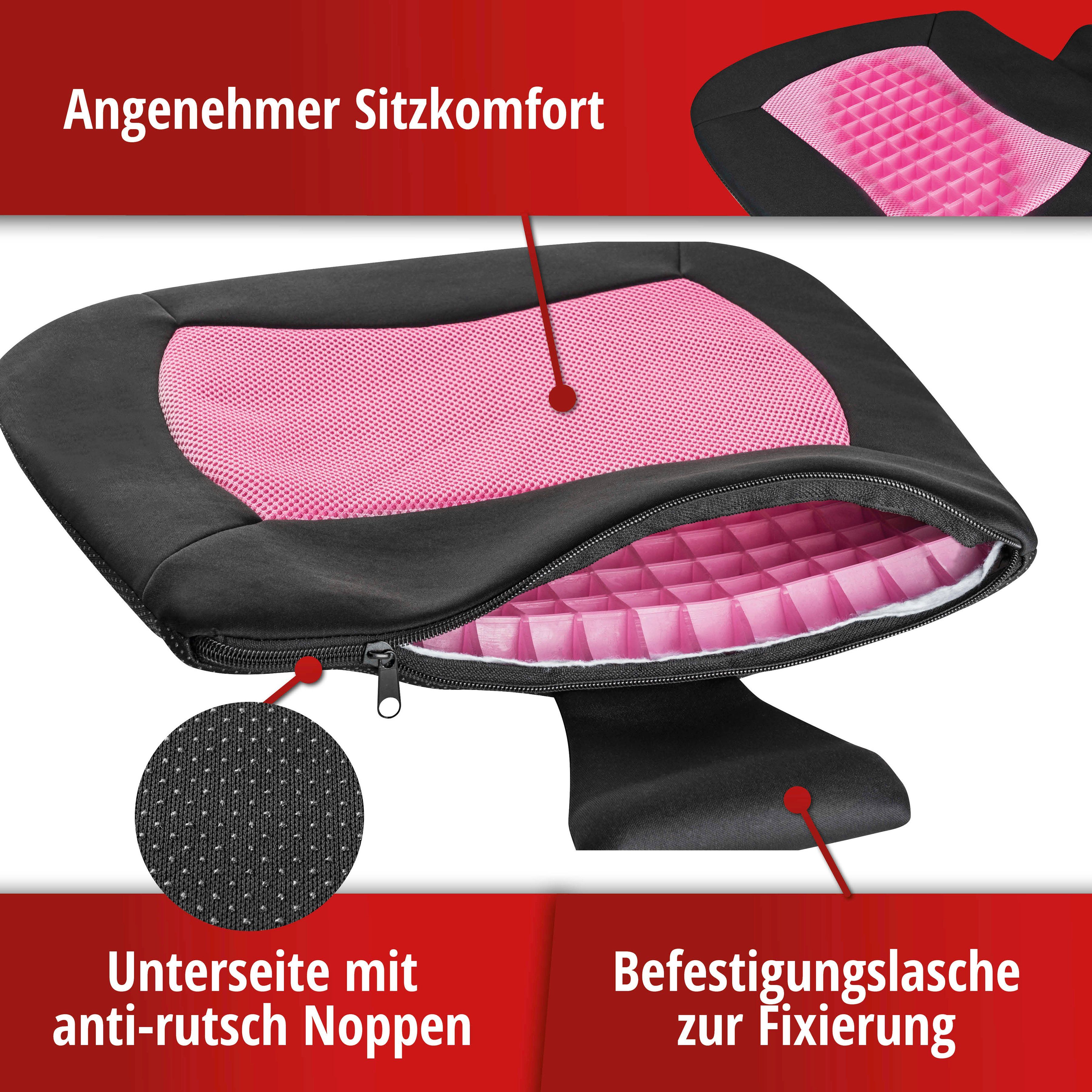 WALSER für 42x46x2,5 Sitzkissen pink/schwarz cm Autositze, Cool Touch,