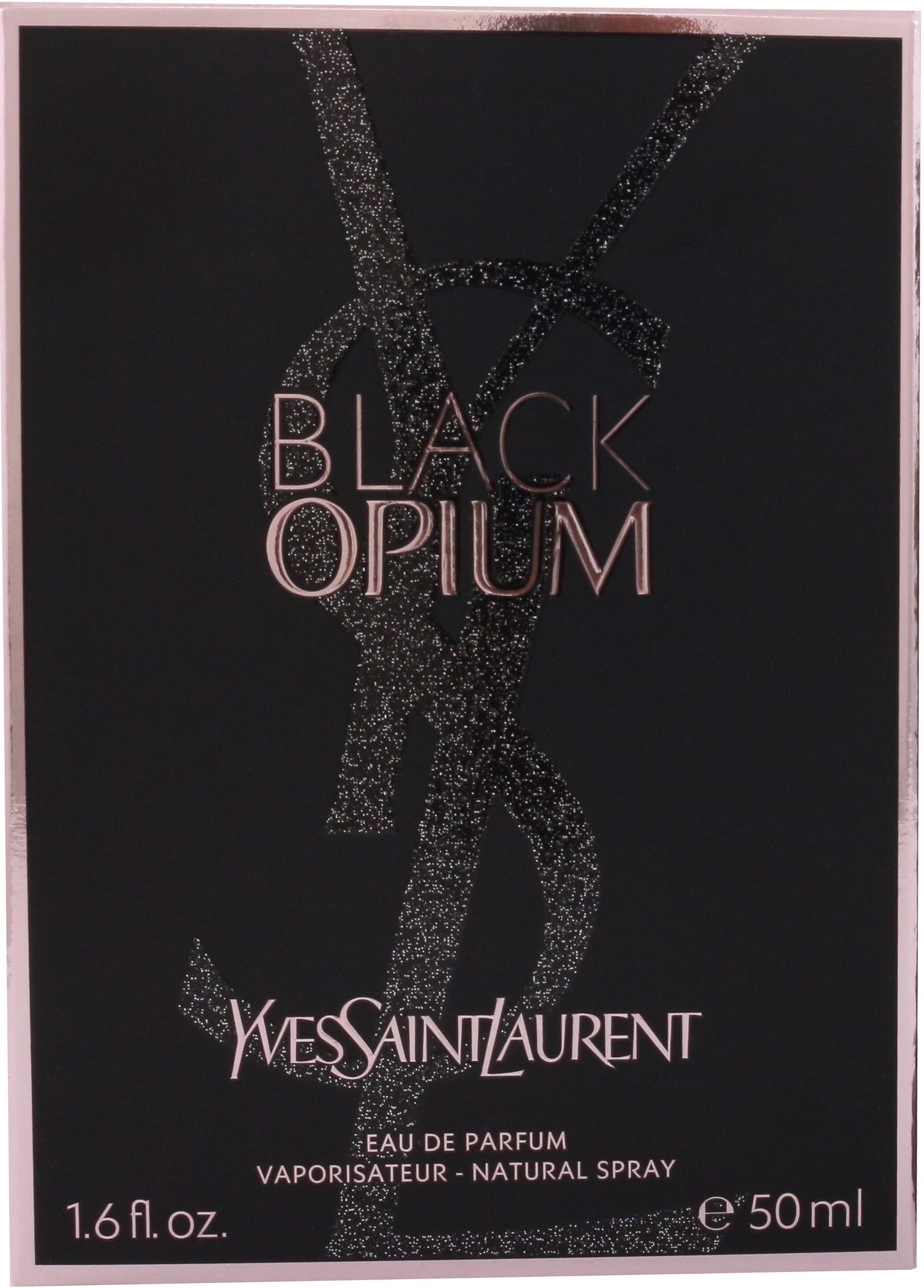 YVES SAINT LAURENT Eau de Parfum BLACK OPIUM FOR HER EDP, mit fruchtig-aromatischem Auftakt