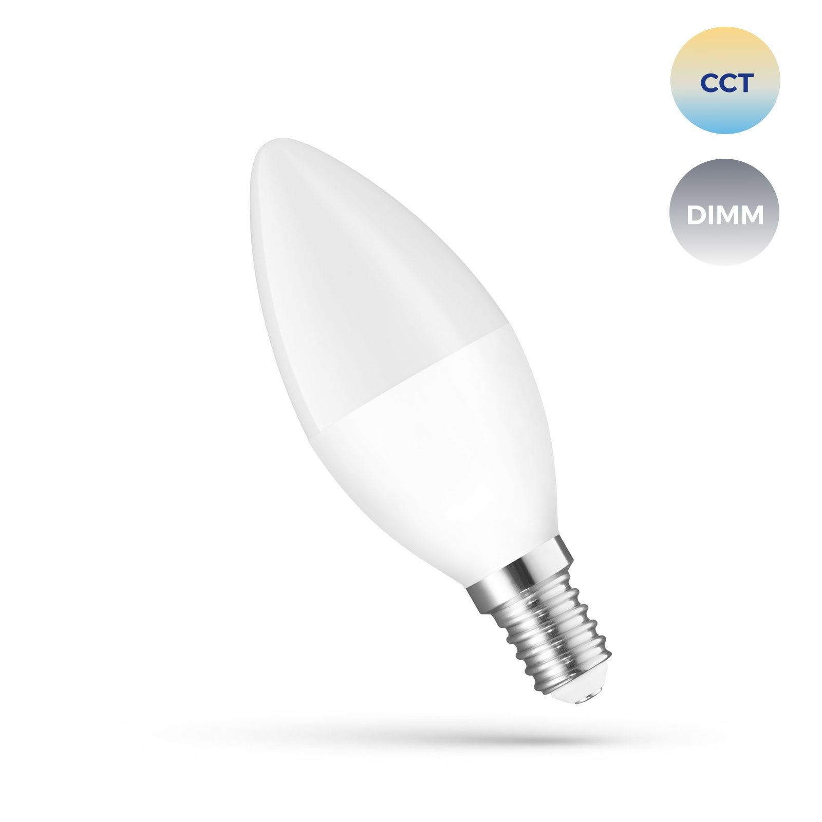 Spectrum LED-Leuchtmittel LED E14 B38 Smart 5W = 35W 410lm Alexa Google Tuya 2700K-6500K DIMM, E4, Farbwechsler, CCT-Farbtemperatursteuerung - warmweiß bis tageslichtweiß, WiFi