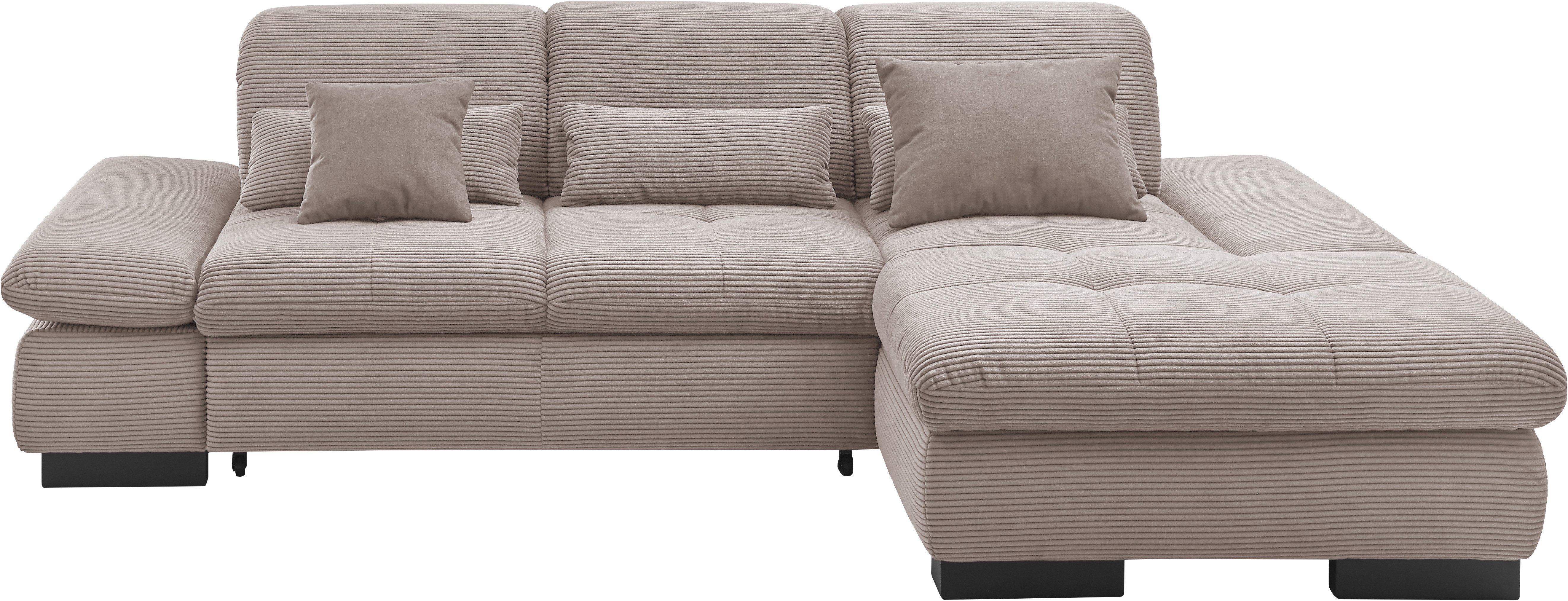 set one by Musterring Ecksofa SO4100 V, mit verstellbaren Kopfteilen, wahlweise mit Funktionen, Cord-Bezug