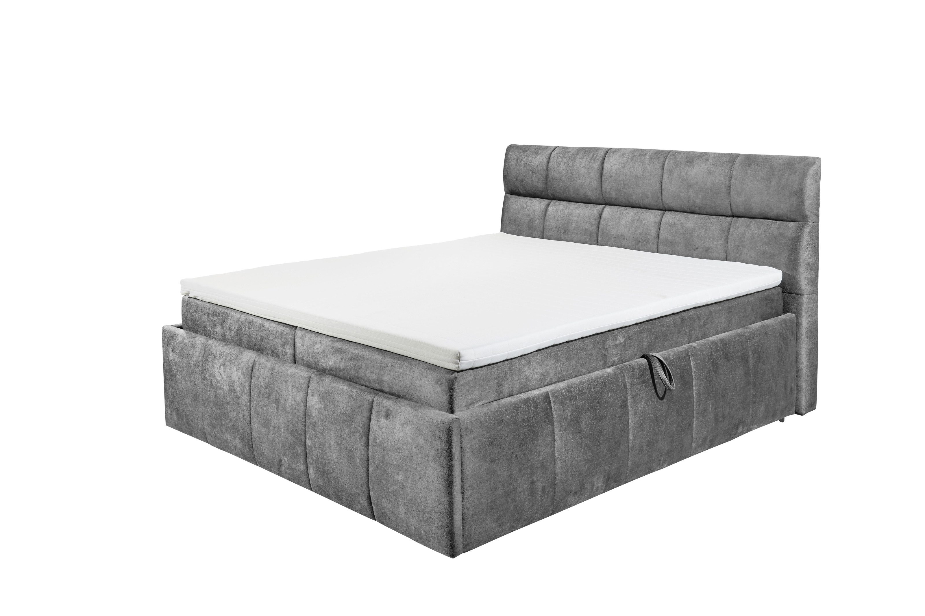 freiraum Boxbett AVIDANO 6, 180x200 cm Liegefläche, Bezug in grey - 203x123x213cm (BxHxT)