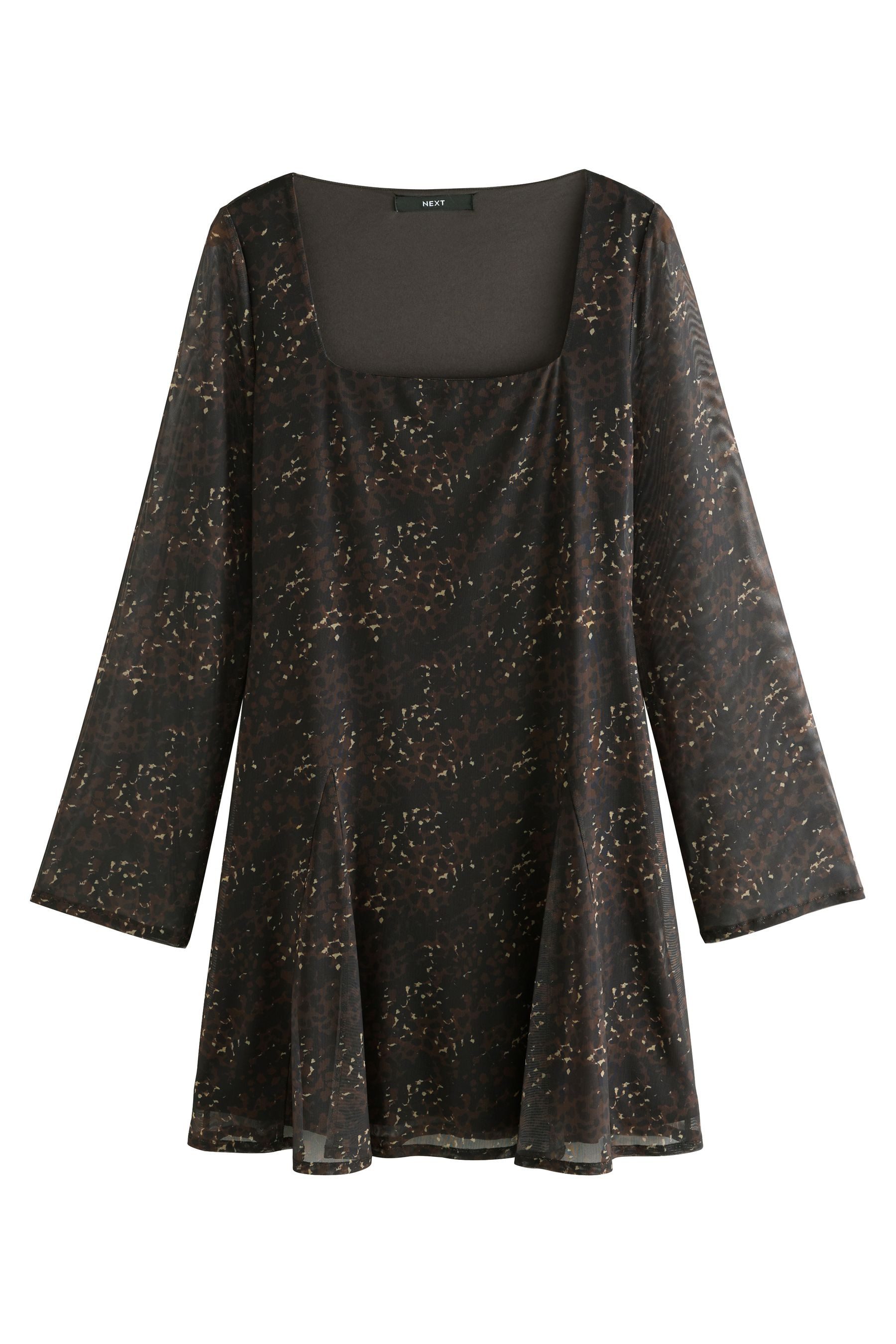Minikleid Langärmeliges Minikleid aus Mesh