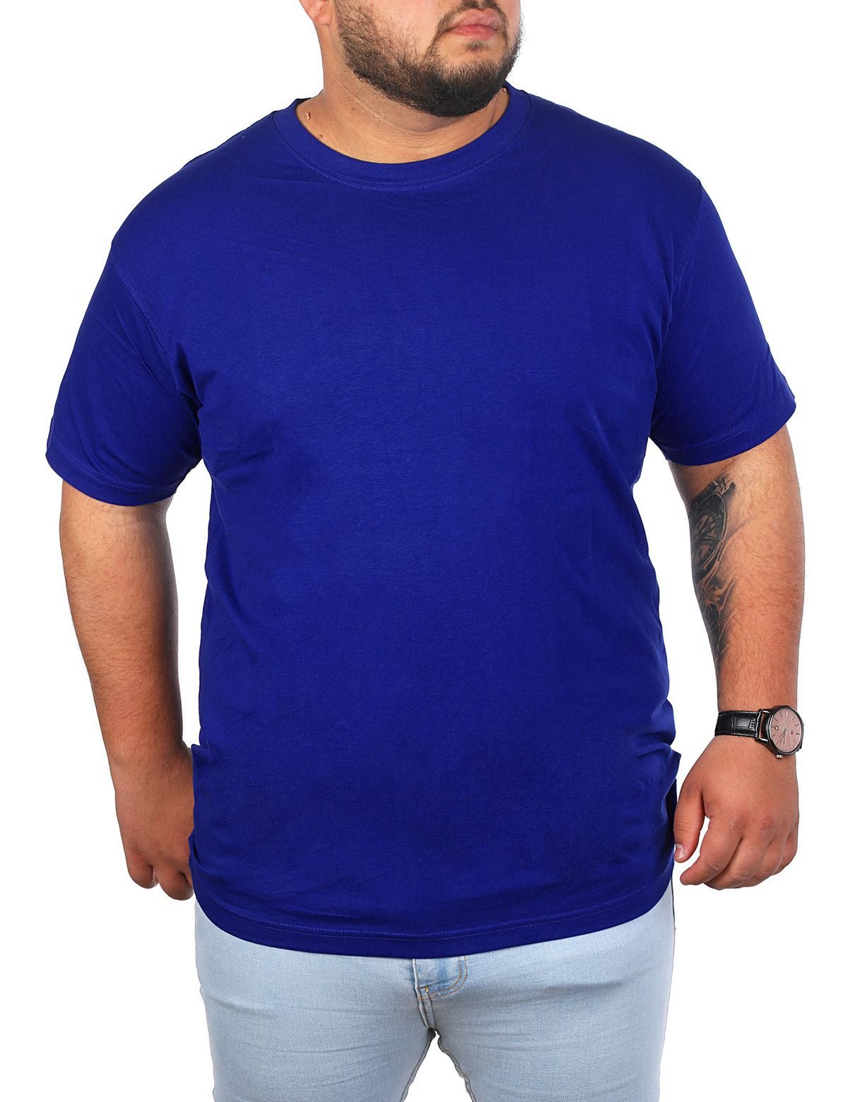 Young & Rich T-Shirt Herren Übergröße Basic big size optimierte moderne Passform Rundhalsauschnitt unifarben kurzarm regular fit