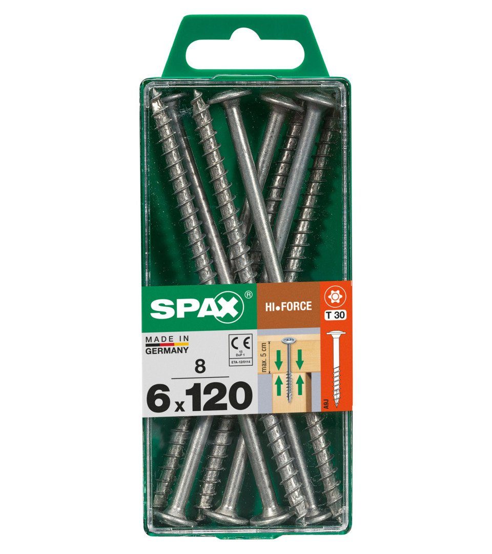 SPAX Holzbauschraube Spax Holzbauschrauben 6.0 x 120 mm TX 30 - 8 Stk.