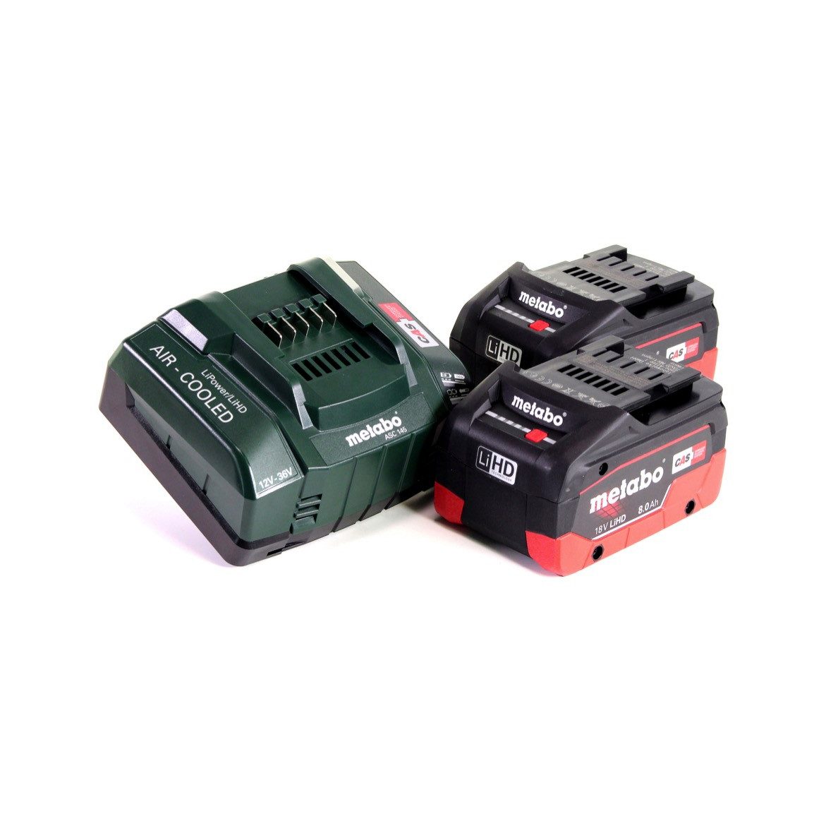 metabo Akku Basis Set 18V mit 2x Akku LiHD 8,0Ah (625369000) + Ladegerät Akkupacks