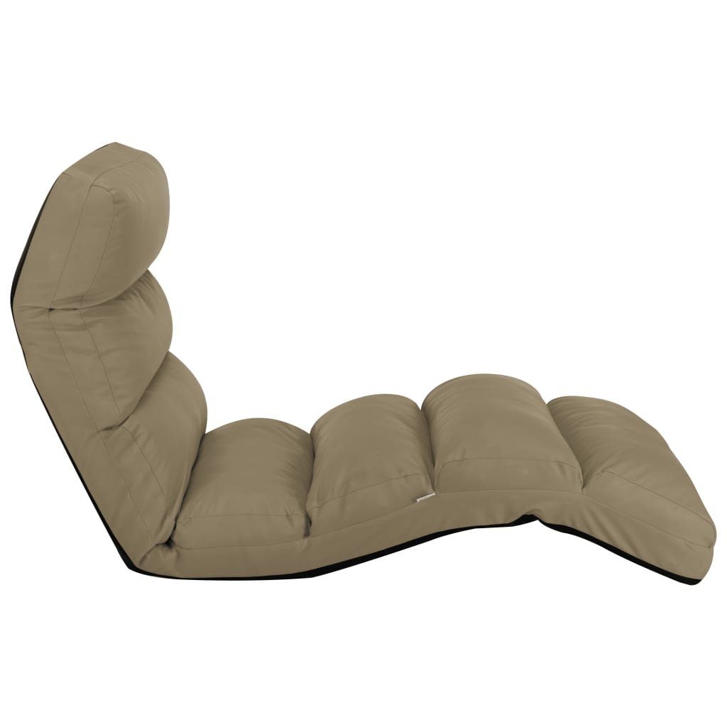 vidaXL Faltbar Chaiselongue Teile Bodenstuhl Kunstleder, Cappuccino-Braun 1