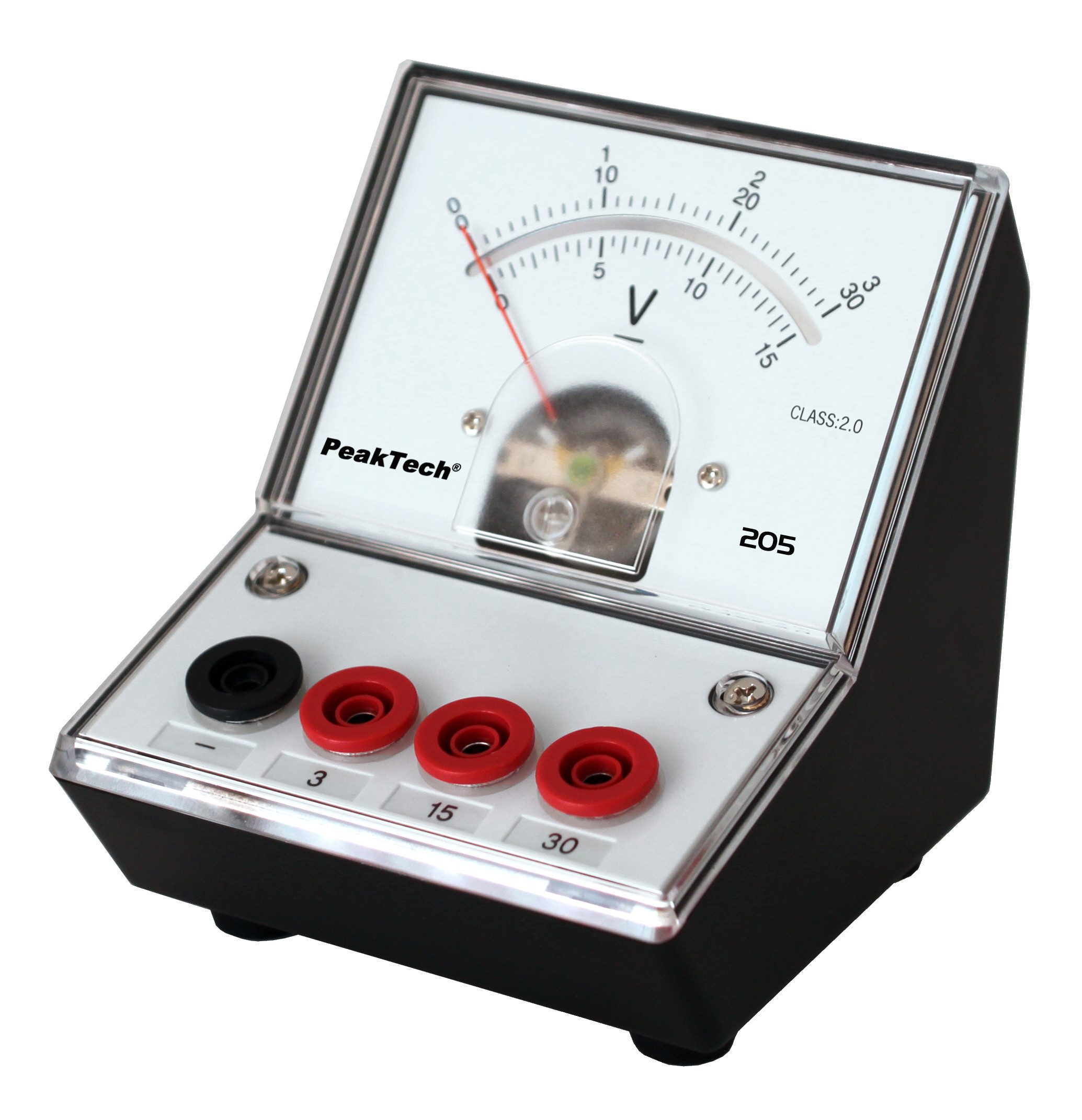 PeakTech Spannungsprüfer Analoges Voltmeter mit Spiegelskala 3V 15V 30V DC