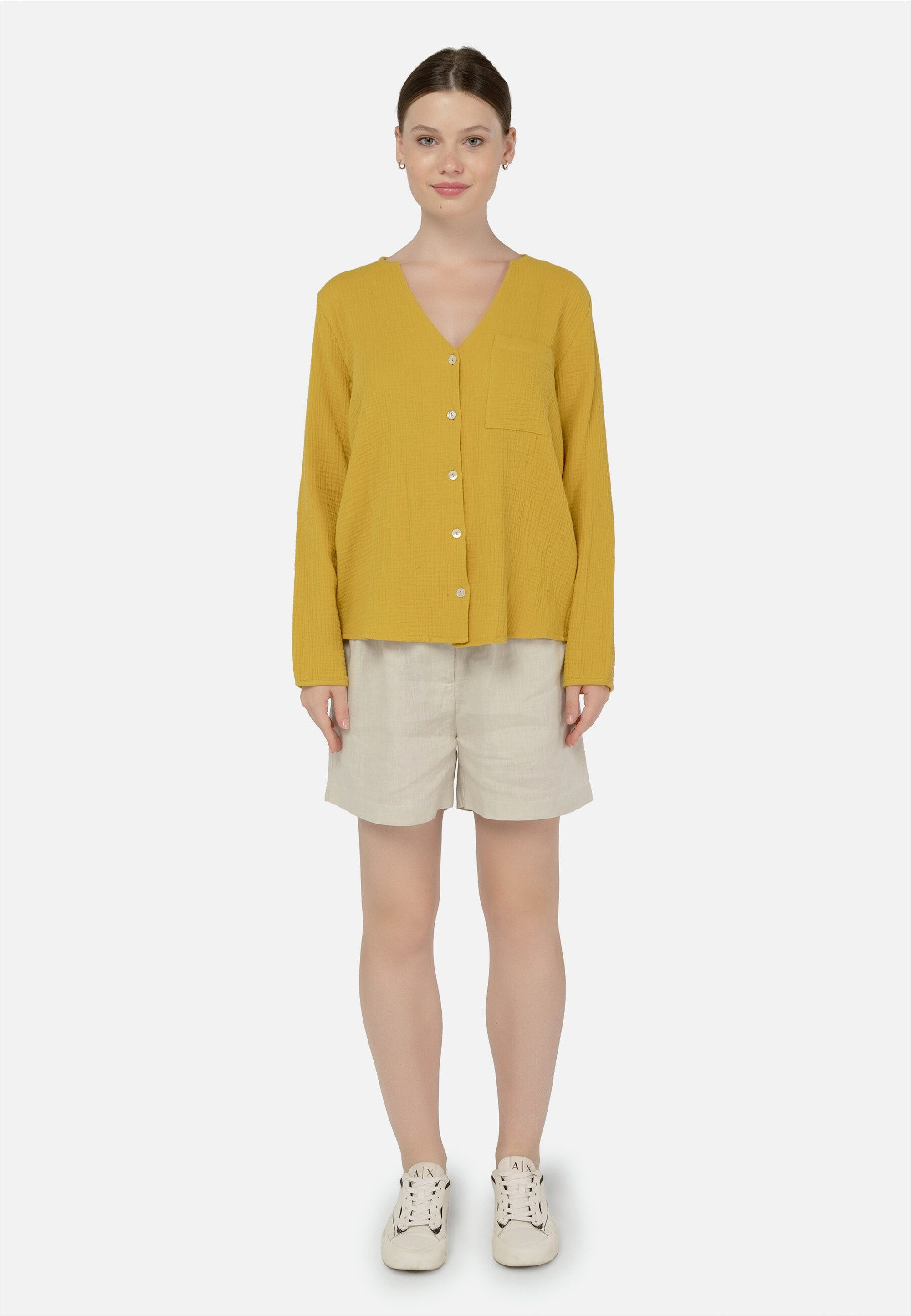 freshlions Klassische Bluse Bailey (1-tlg) mit stylischem V-Ausschnitt günstig online kaufen