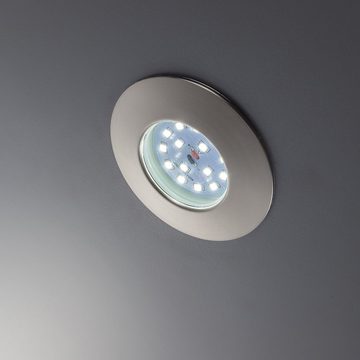 B.K.Licht LED Einbauleuchte Iris V, Dimmfunktion, LED fest integriert, Warmweiß, LED Einbaustrahler, dimmbar, ultra flach (30mm), inkl. 5W 470 Lumen