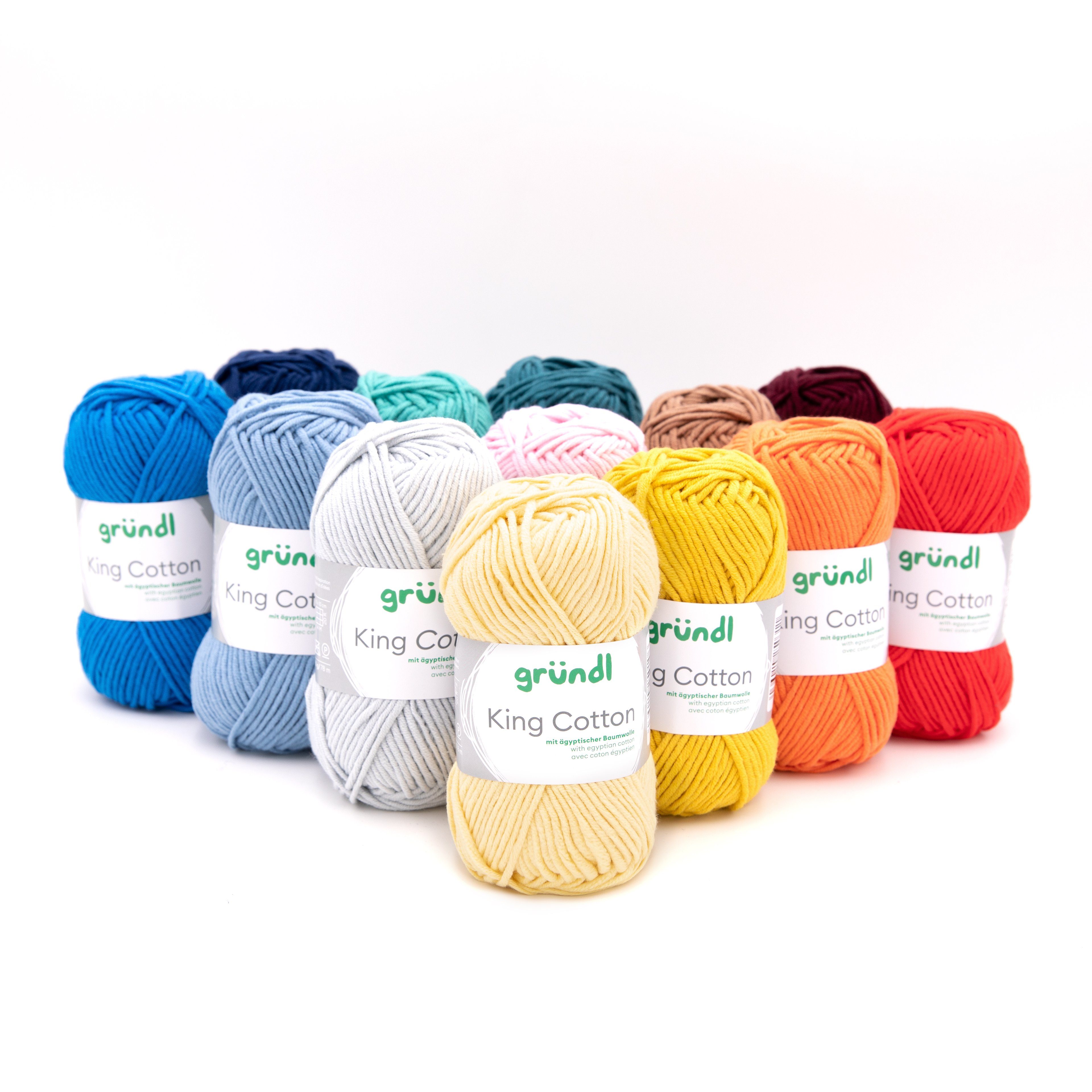 Gründl Wolle King Cotton Baumwollgarn Strickgarn Häkelwolle, 78,00 m (50g Handstrickgarn, Strickwolle, Baumwollmischgarn mit ägyptischer Baumwolle, zum Stricken – Bild 3 von 5