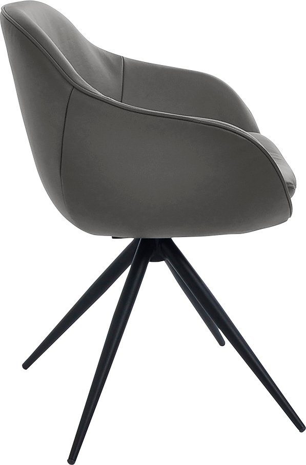 Drehstuhl & ZOOM, mit aus Wohnen K+W Struktur Metall Drehstuhl Komfort schwarz Gestell 4-Fuß