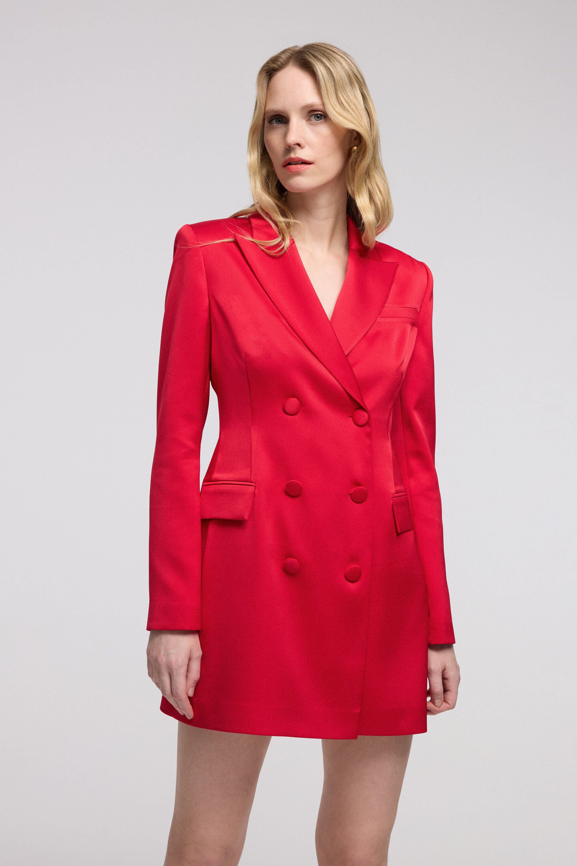 adL Hemdblusenkleid Zweireihiges Jackenkleid