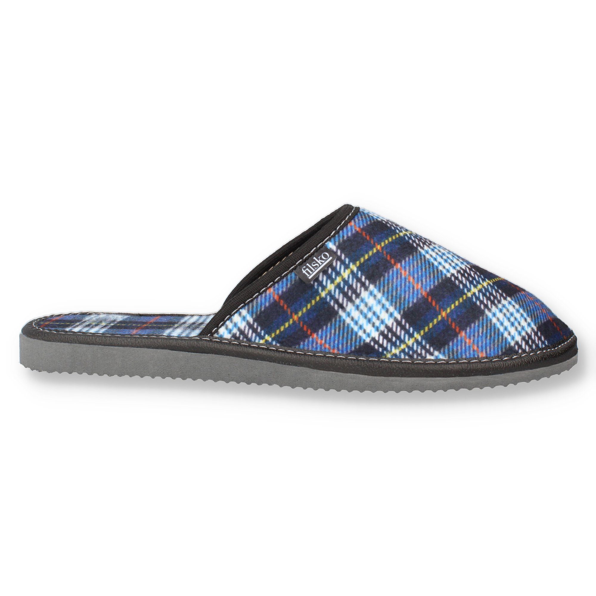 filsko Elegante Pantoffeln für Herren (kariert) Hausschuh
