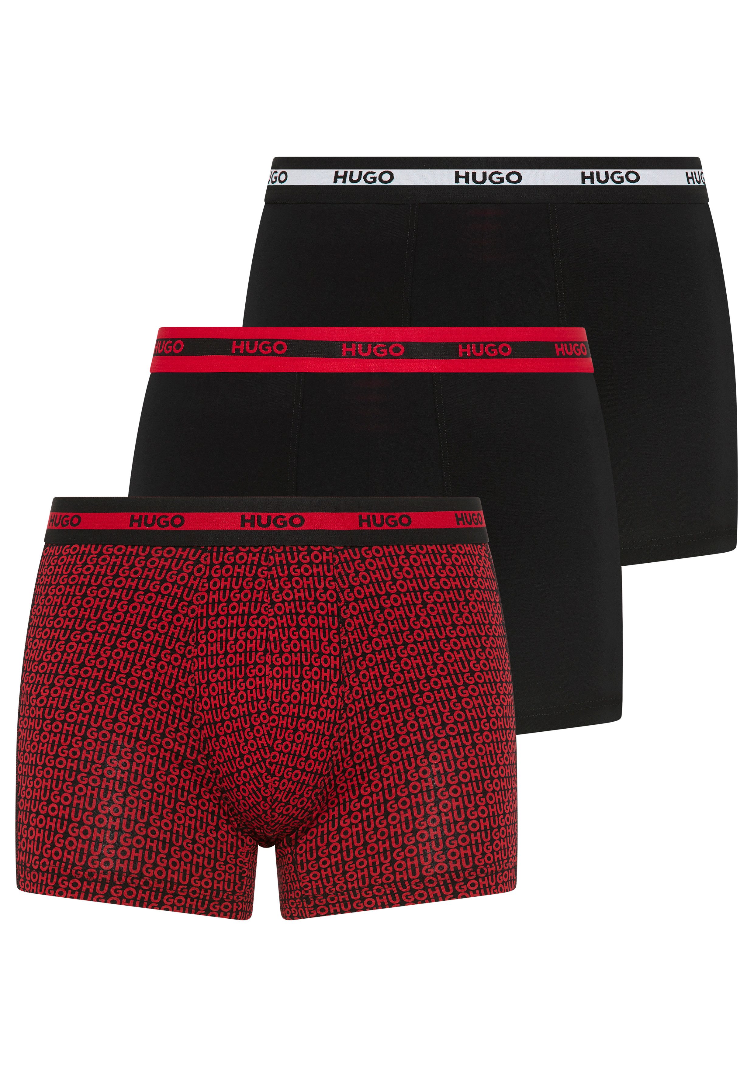 HUGO Boxershorts BOXER BR PLANET DES (3-St) elastischer Bund mit Logo, aus günstig online kaufen