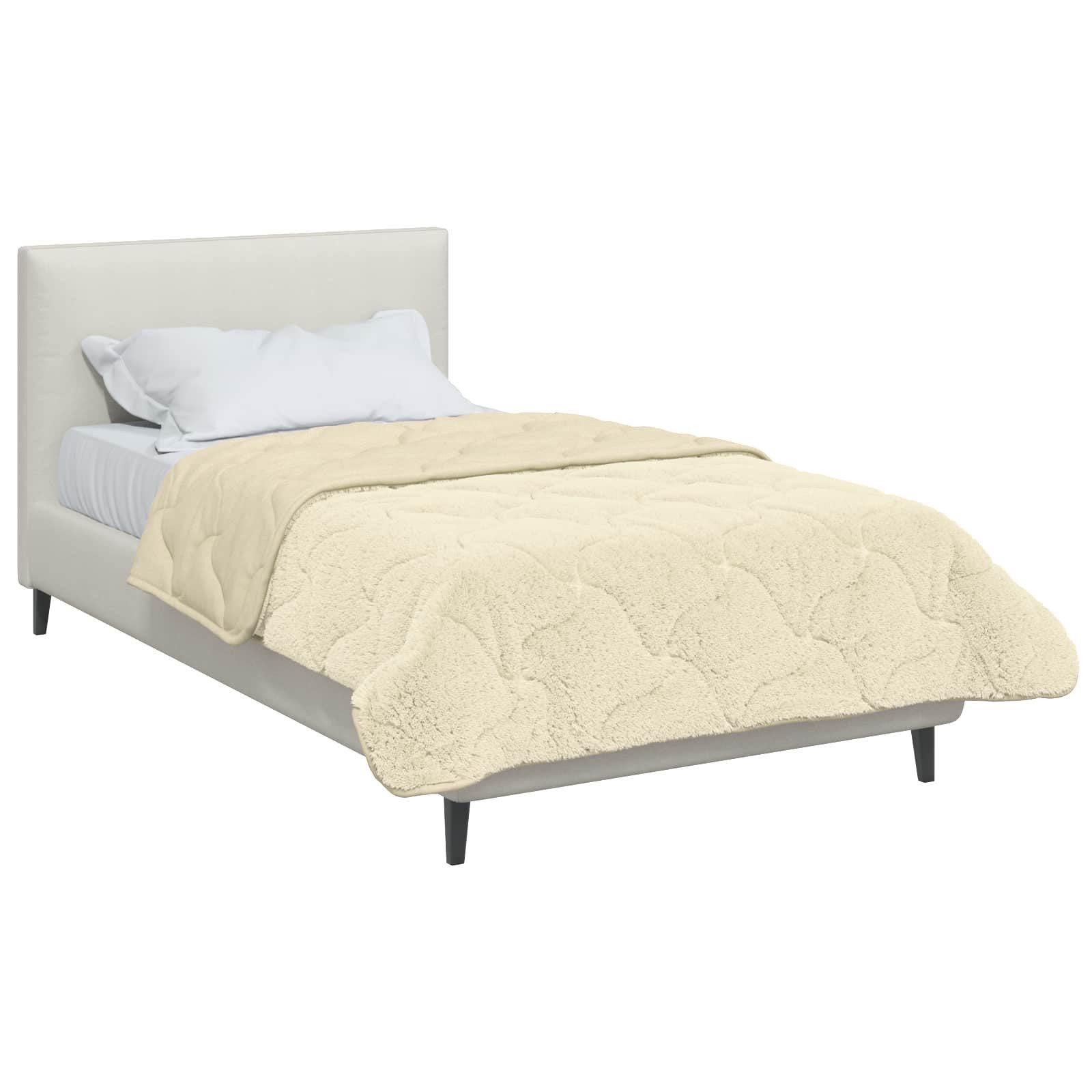 vidaXL Baumwollbettdecke Sommerdecke 135 x 200 cm Sommer Creme Atmungsaktiv, Bezug: Mikrofaser – Bild 3 von 5