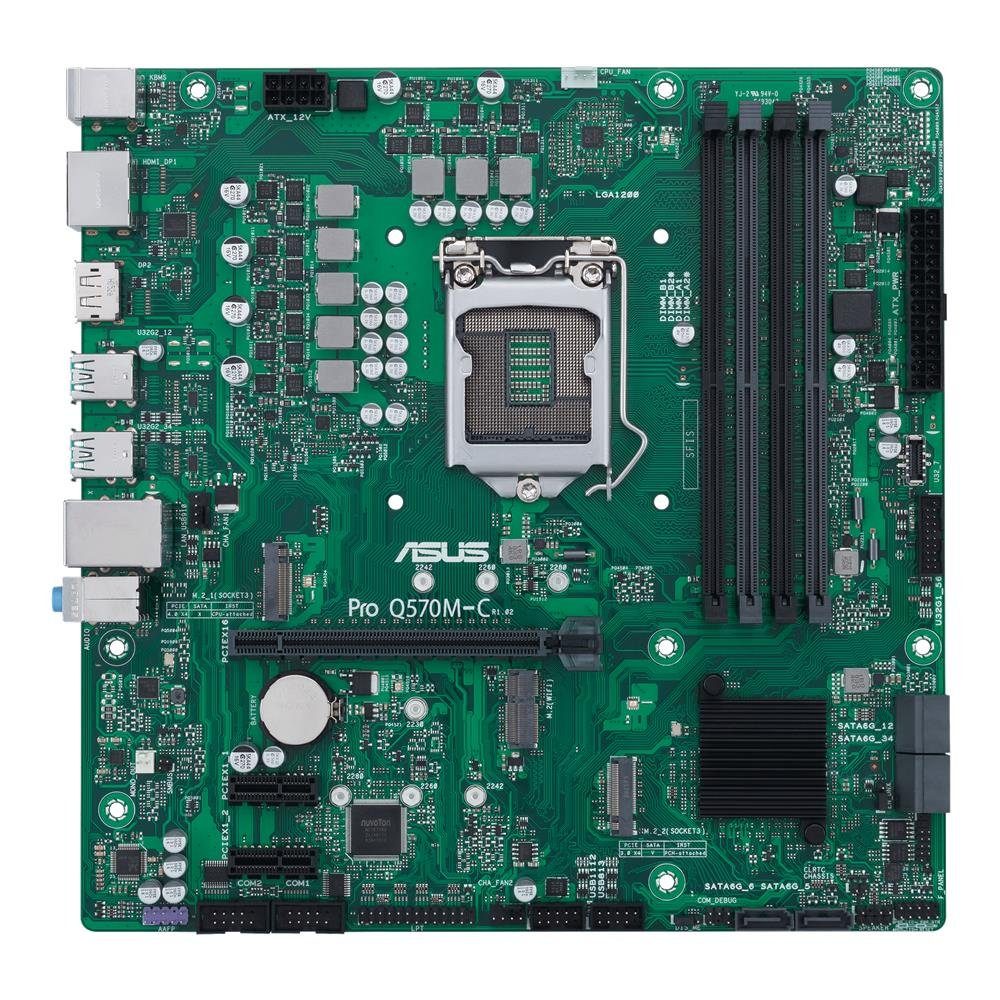 Asus Pro Q570M-C/CSM Mainboard, (Business-Mainboard Sockel, 1-St., RAM 128 GB), Intel, LGA 1200, Micro-ATX, PCIe 4.0, DDR4 DIMM