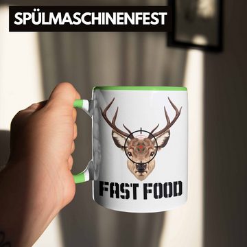 Trendation Tasse Lustige Tasse für Jäger "Fast Food" Spruch Geschenkidee Jagen Jagd Ges