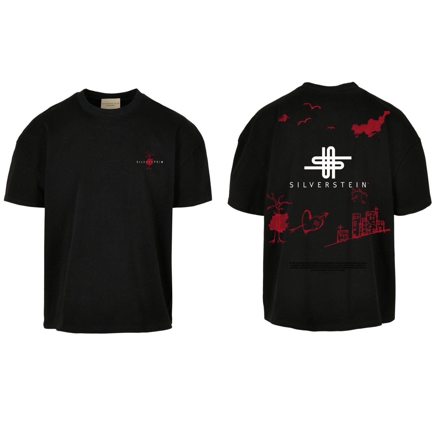 SILVERSTEIN OFFICIAL Oversize-Shirt Black Red Titan Herren Damen Unisex T-shirt hinten und Vorne mit Motive
