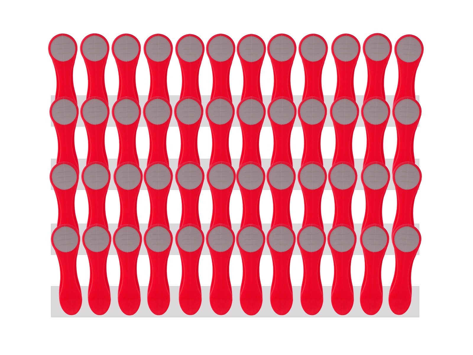 trendfinding Wäscheklammern 48 Wäscheklammern mit Edelstahlfedern und Softgrip Rot-Grau, Mit neuester Klammertechnik für empfindliche Wäsche