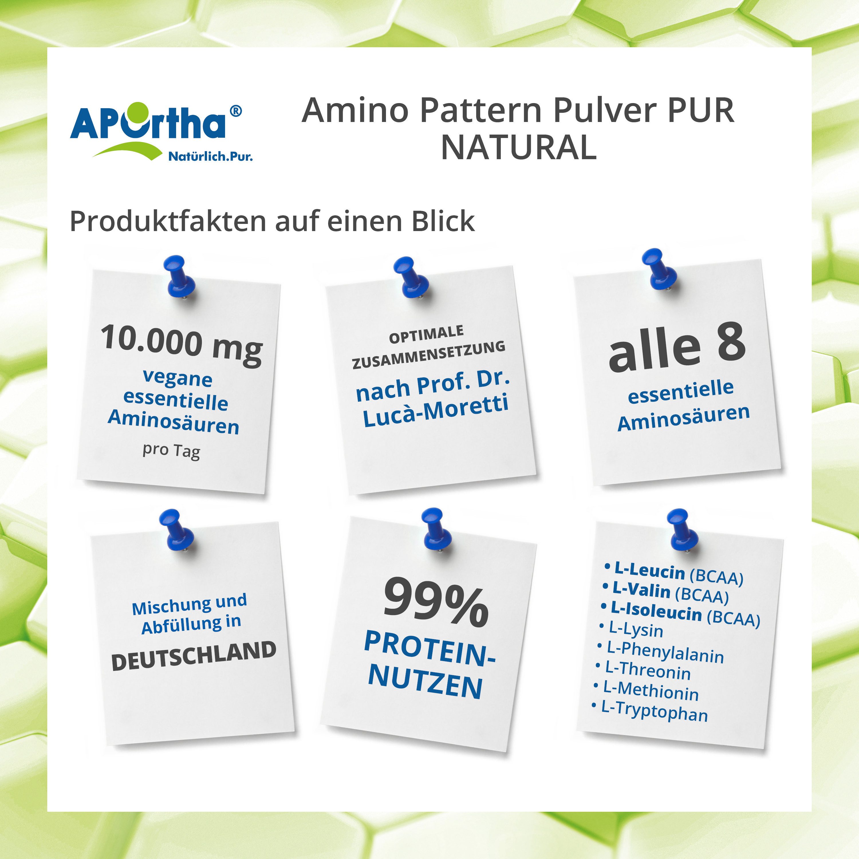 APOrtha APOrtha® Amino Pattern Pulver PUR - NATURAL - 362 g veganes Pulver, 362 g