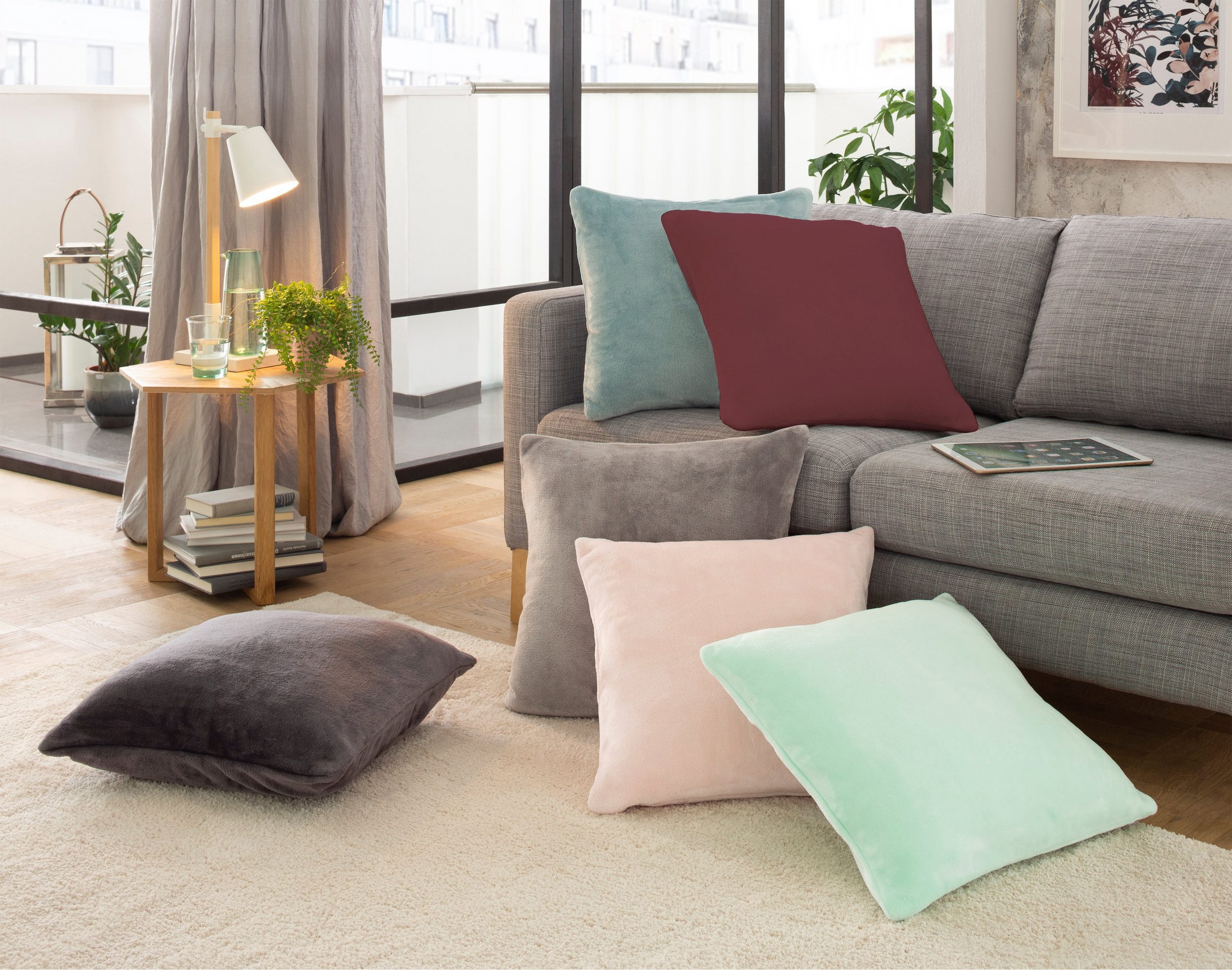 OTTO home Dekokissen Jil, aus super weichem Kuschelfleece, Kissenhüllen ohne Füllung, 2 Stück