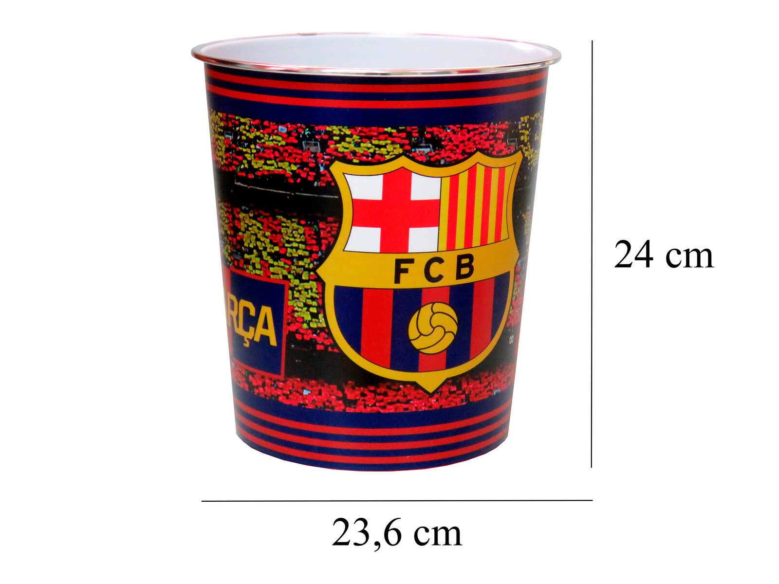 FC Barcelona Papierkorb 24 cm kompakter Mülleimer für Schreibtisch