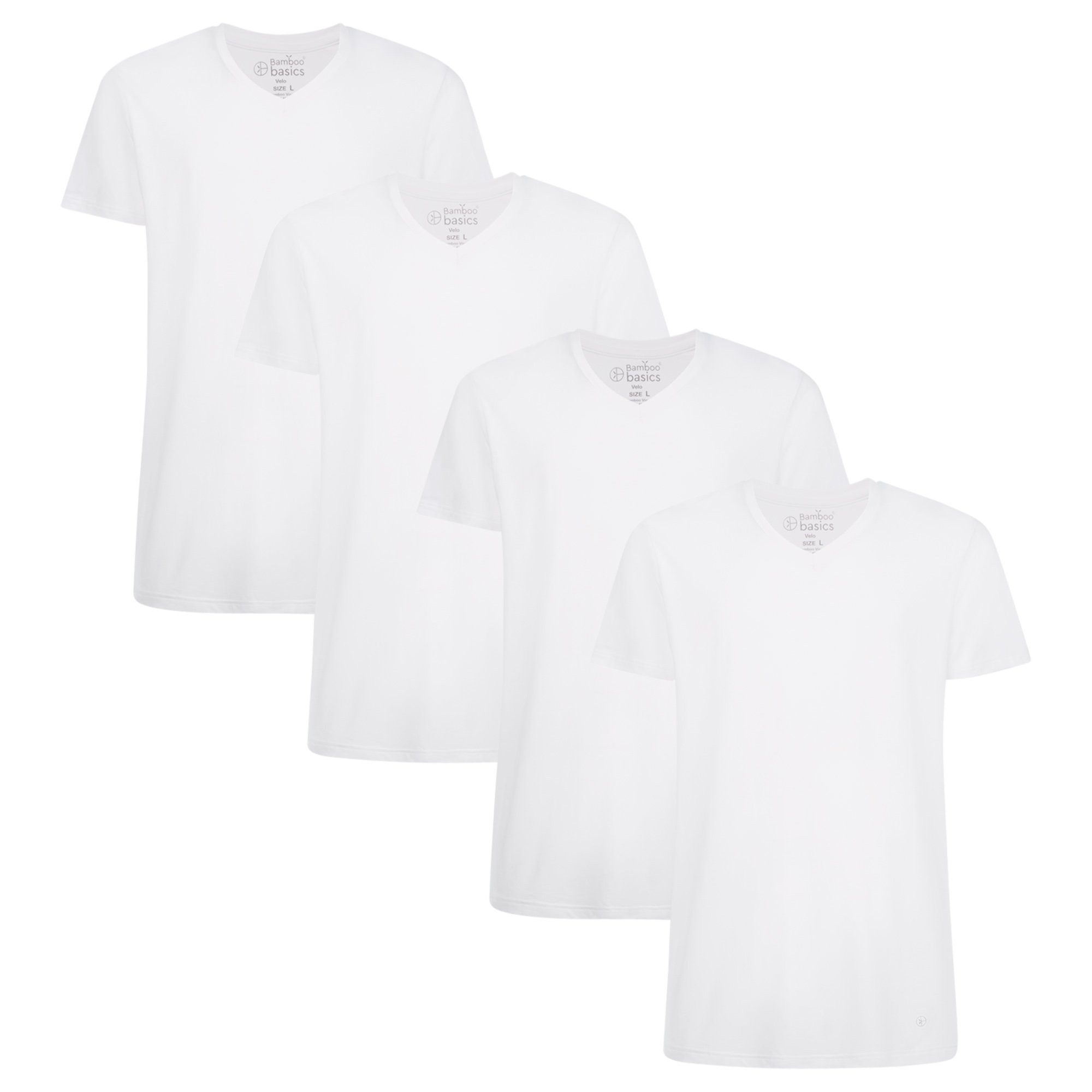 T-Shirt Herren T-Shirt 4er Pack Viskose VELO