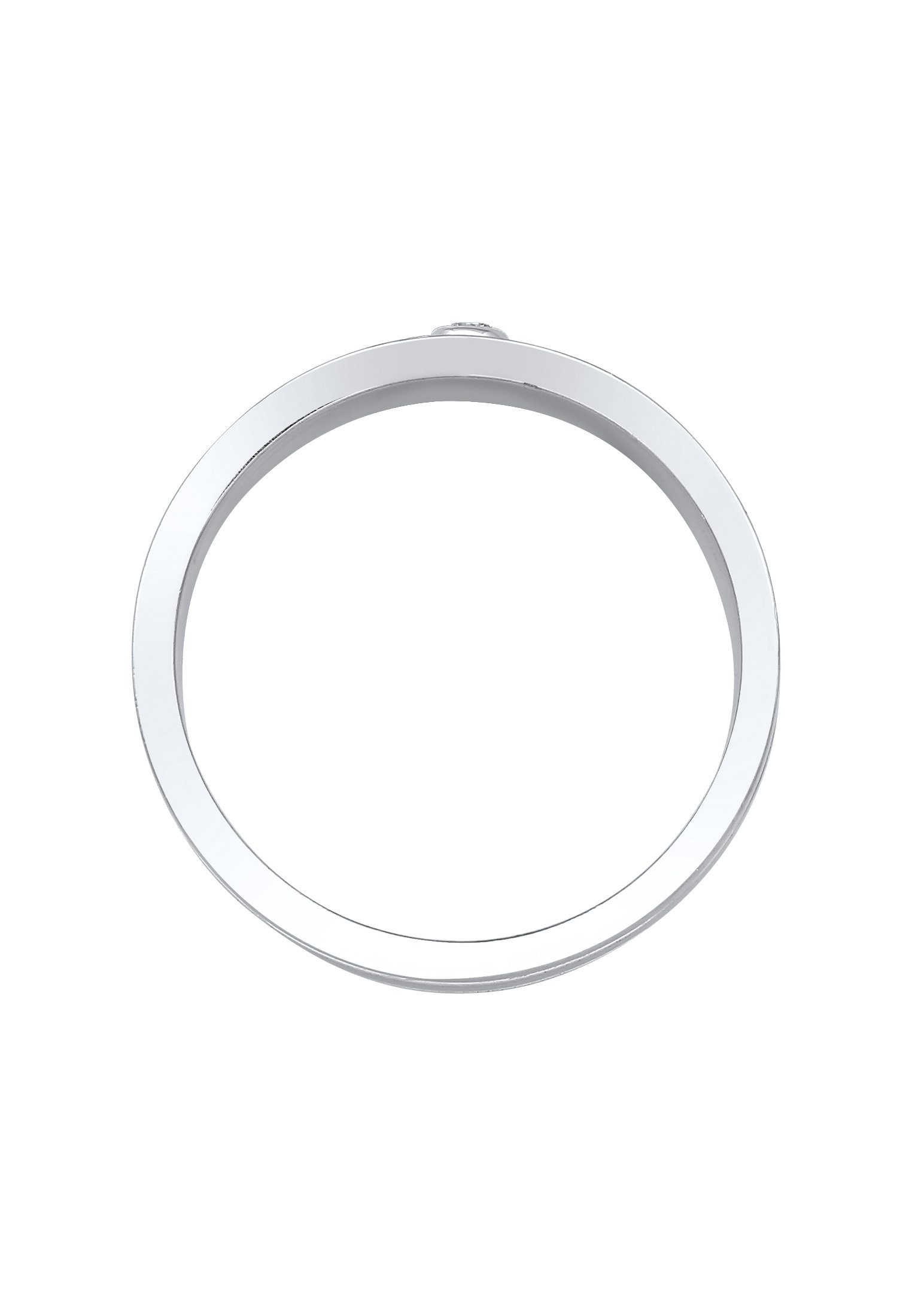 Kuzzoi Silberring Herren Bandring Massiv Diamant 925 Silber, Diamant