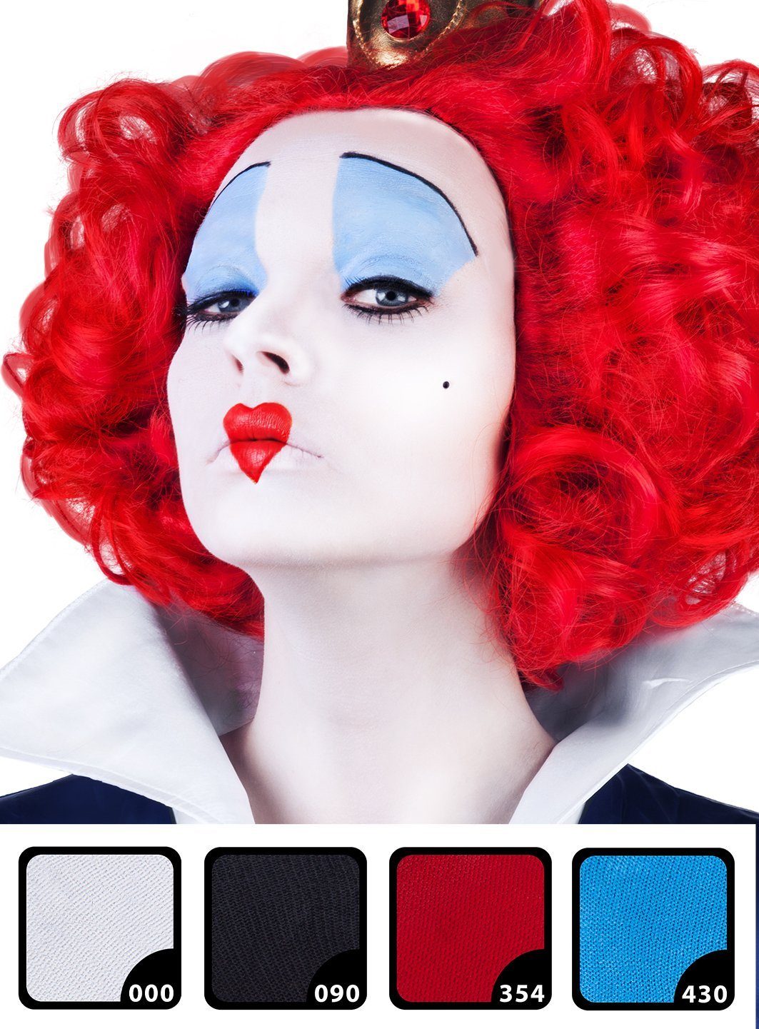 Maskworld Theaterschminke Make-up Set Rote Königin, Halloween Schminkset mit perfekt abgestimmten Komponenten