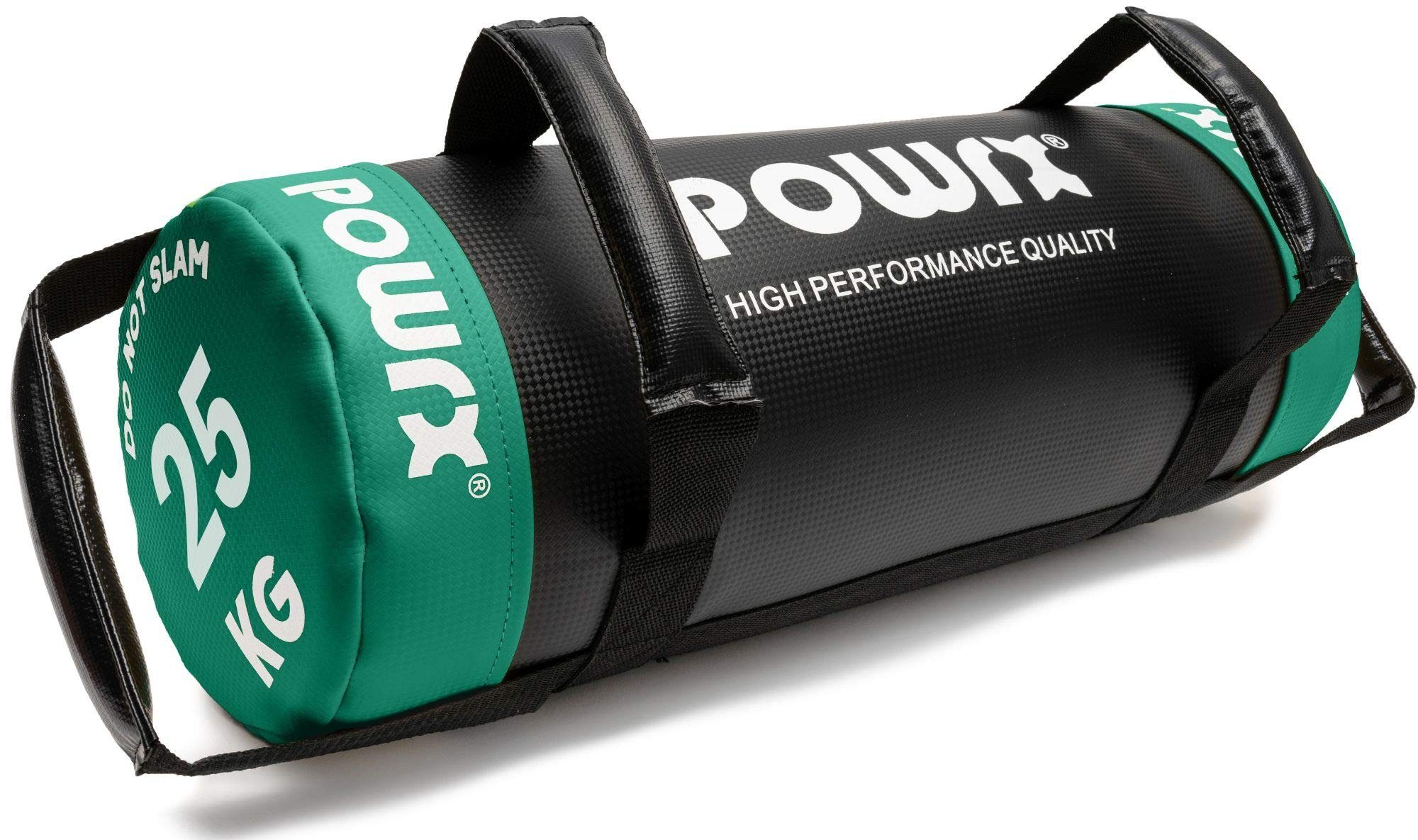 POWRX Gewichtssack Fitness-Tasche 5-30 kg Kunstleder (25 kg Schwarz/Dunkelgrün), 25 Kg Schwarz/Dunkelgrn Schwarz/ Dunkelgrün