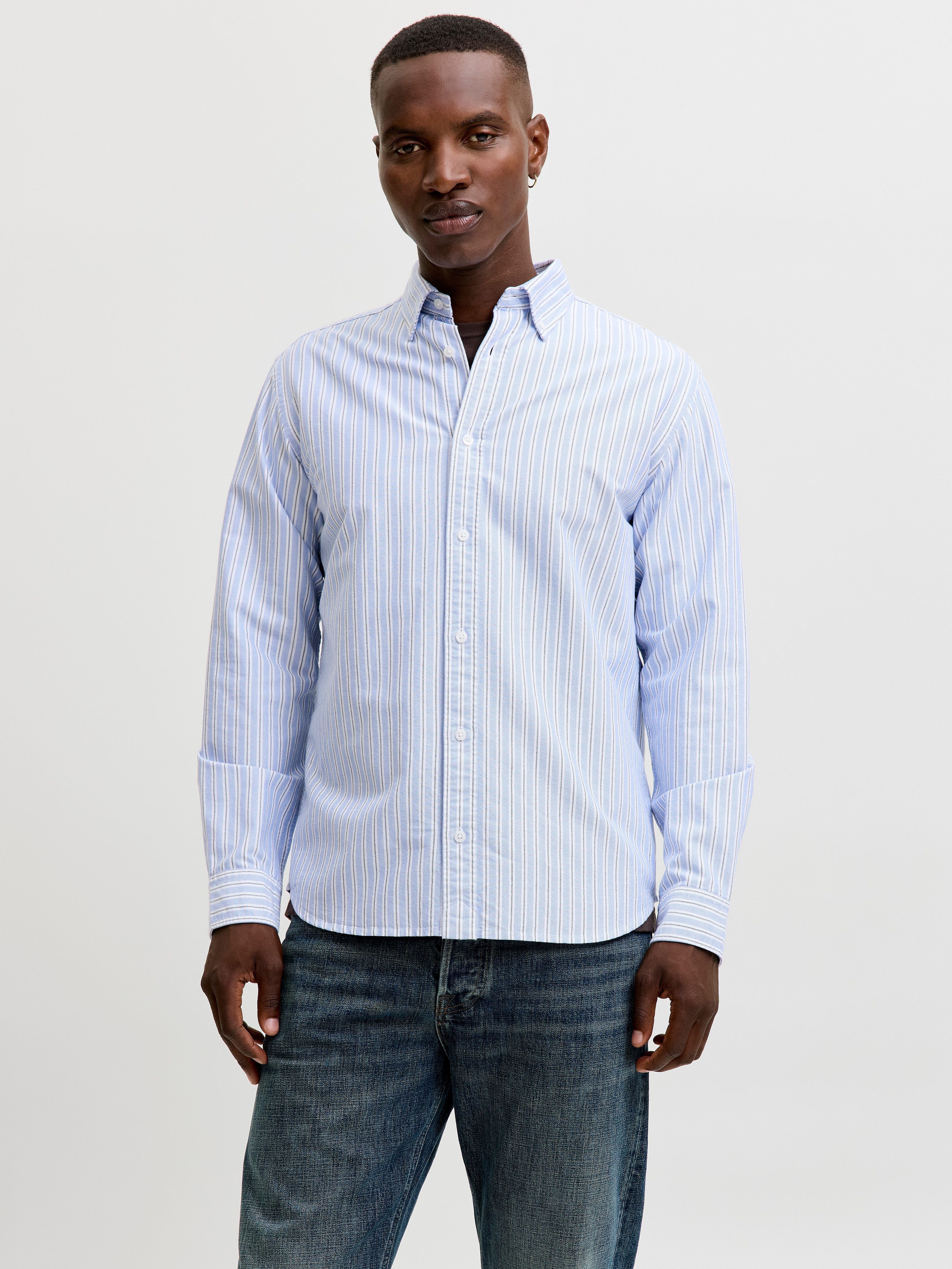 Jack & Jones Langarmhemd JPRBLUHARVEY OXFORD L/S SHIRT SN Baumwolle, regular fit