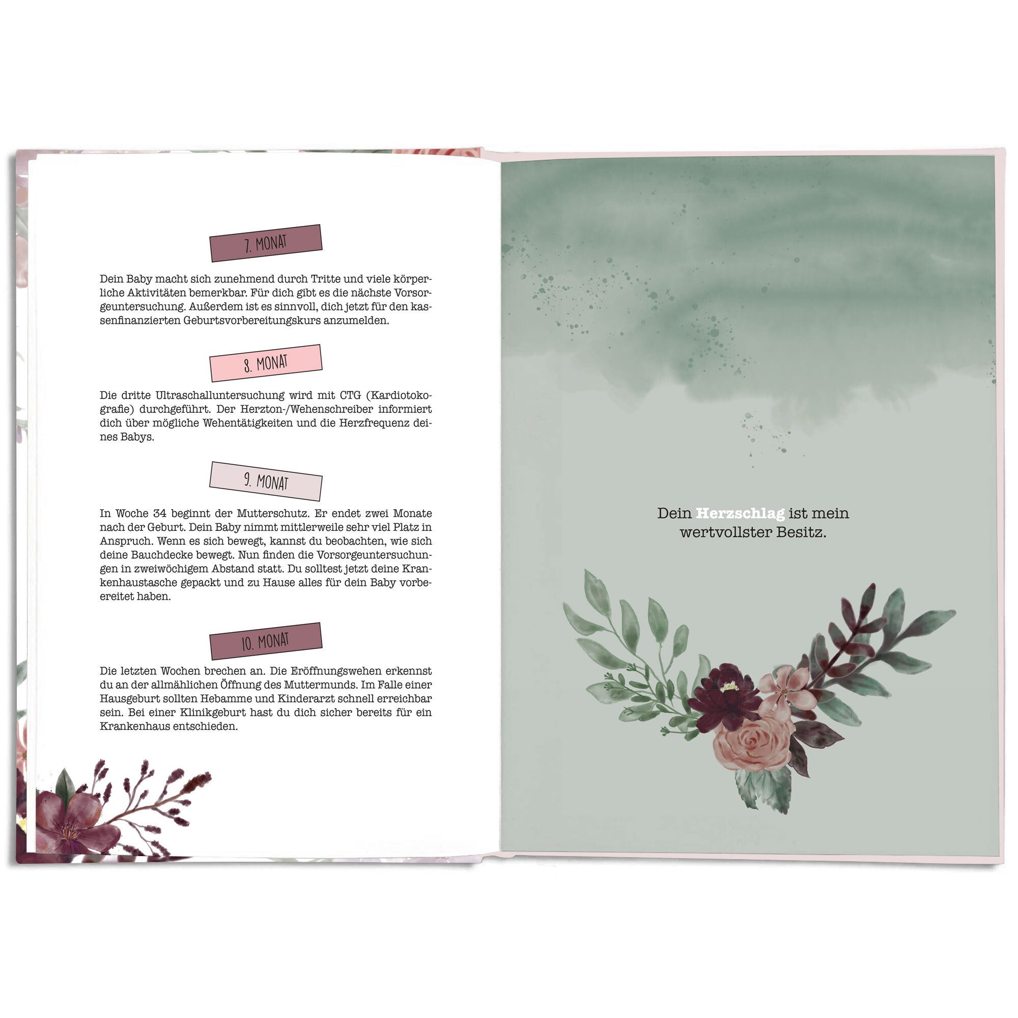 CUPCAKES & KISSES Tagebuch Schwangerschaftstagebuch für werdende Mamas – Bild 3 von 5