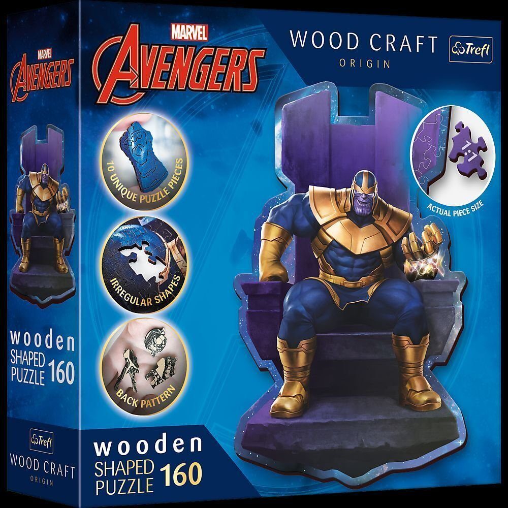 Trefl Puzzle Holz Puzzle 160 Marvel Avengers - Thanos auf dem Thron, 199 Puzzleteile