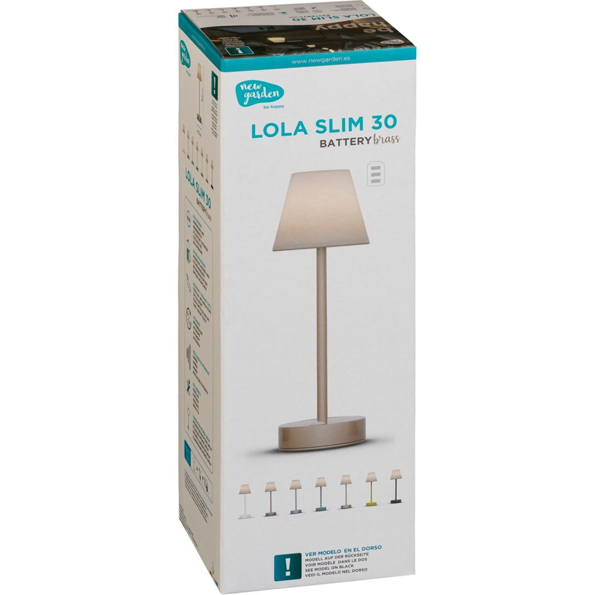 New Garden Tischleuchte New Garden Lola Slim 30 Akku Tischleuchte Brass