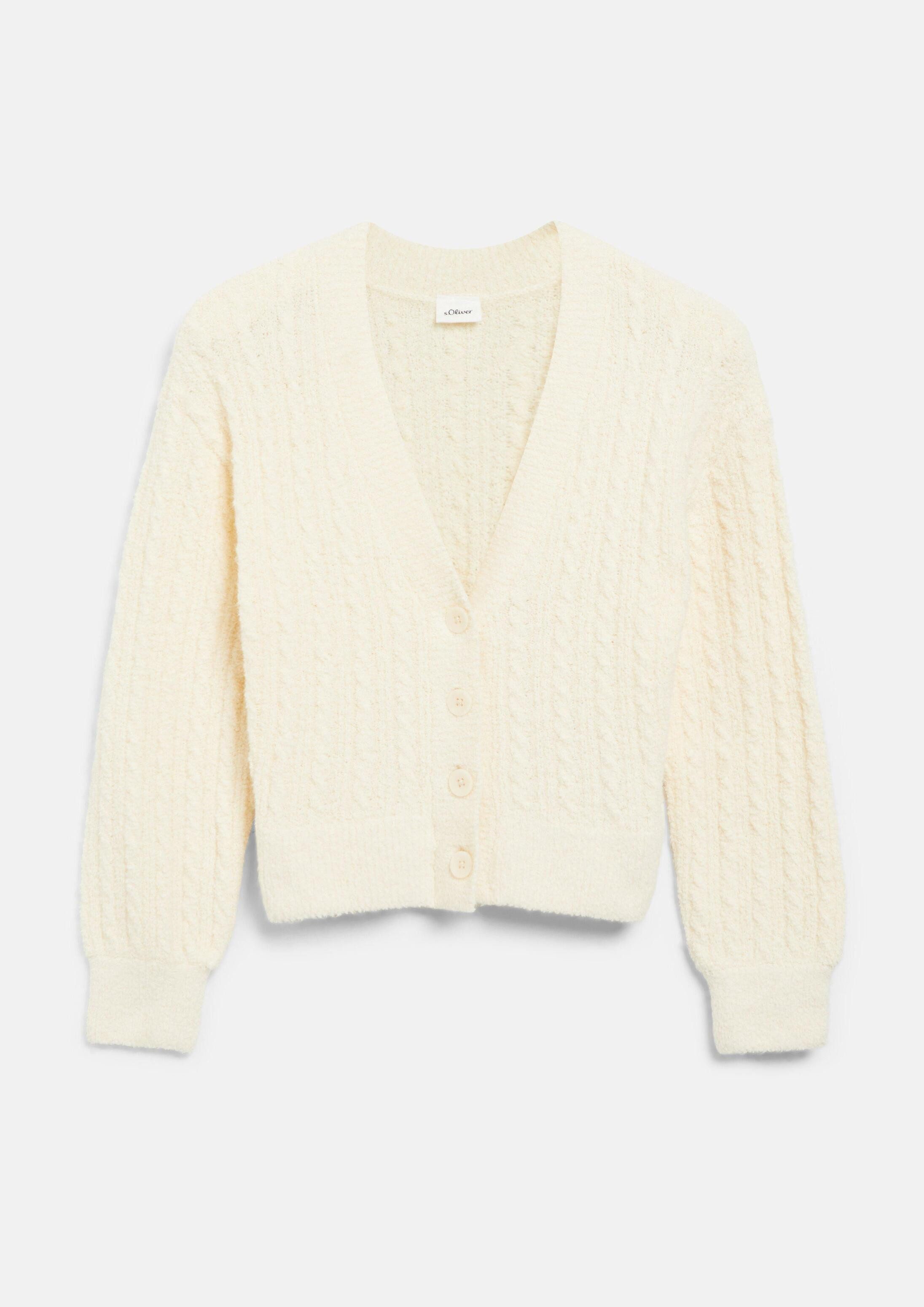 s.Oliver Cardigan Strickjacke Kuschelige Strickjacke mit Zopfmuster