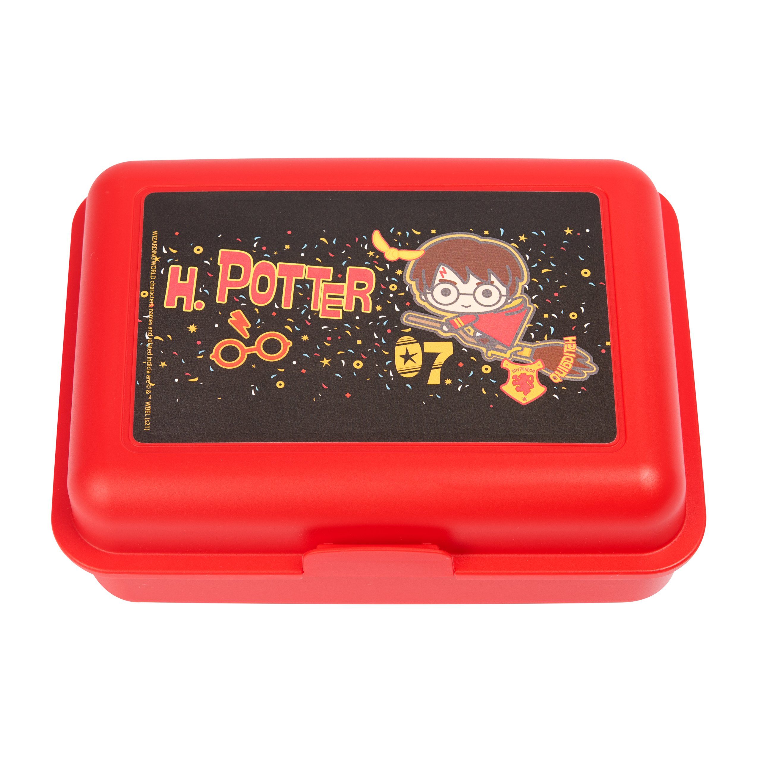 Labels® United Rot, Potter Quidditch Kunststoff Trennwand (PP) Lunchbox Brotdose Harry - mit