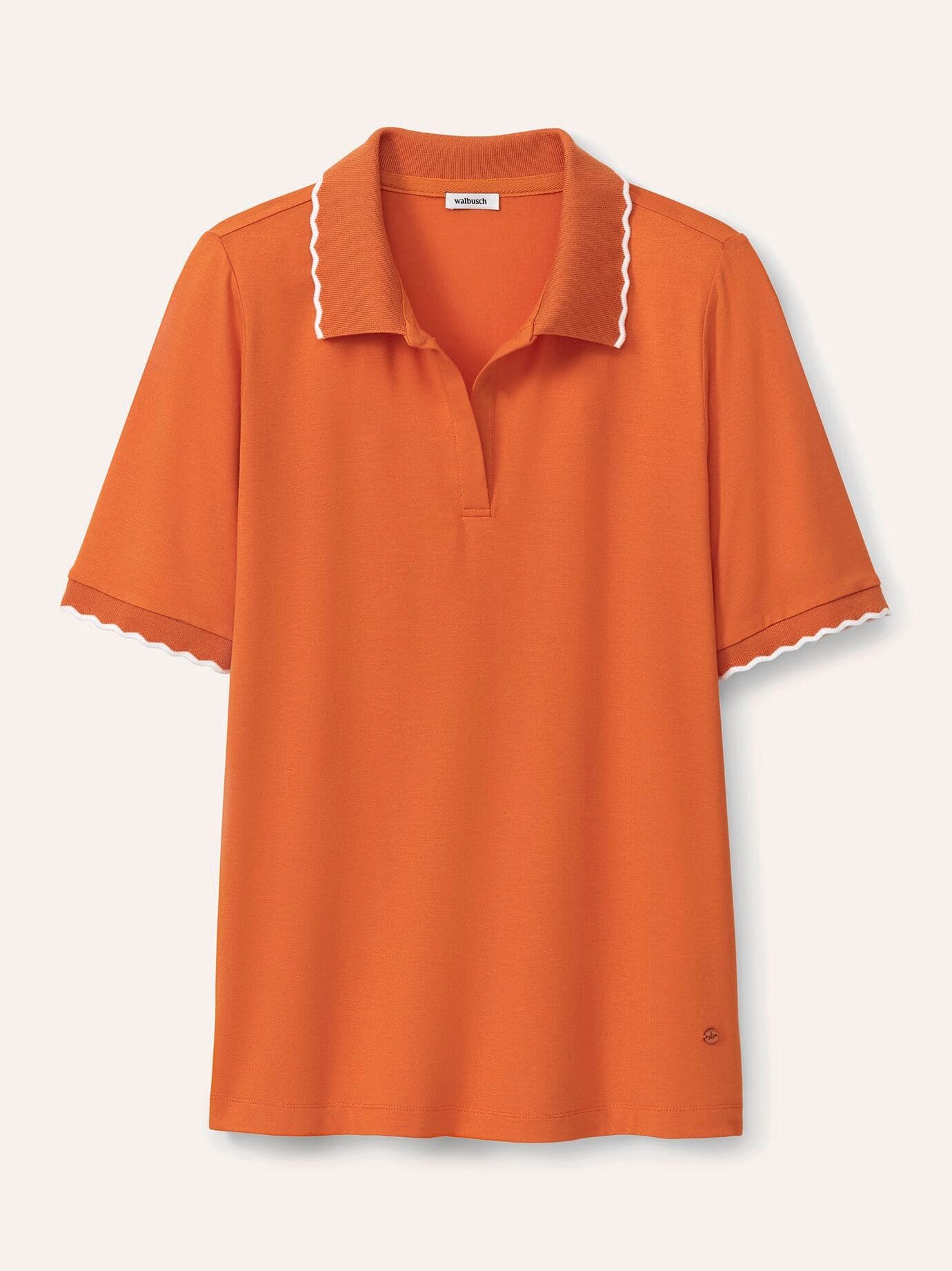 Walbusch Poloshirt Damen Poloshirt Wellenkante Polokragen Stretchkomfort, formstabil und knitterarm, Länge ca. 66 cm