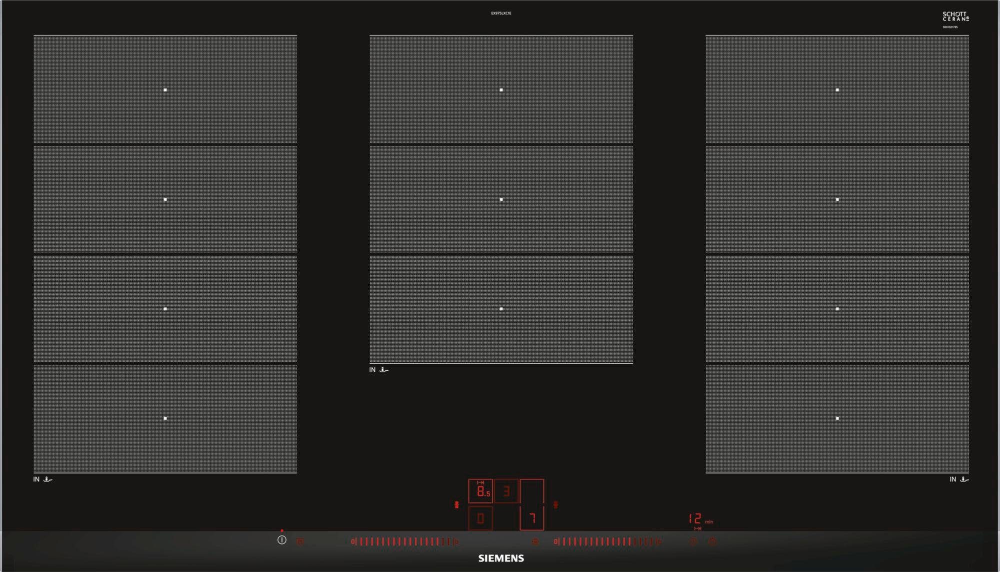 SIEMENS Flex-Induktions-Kochfeld von iQ700 CERAN® EX975LXC1E SCHOTT