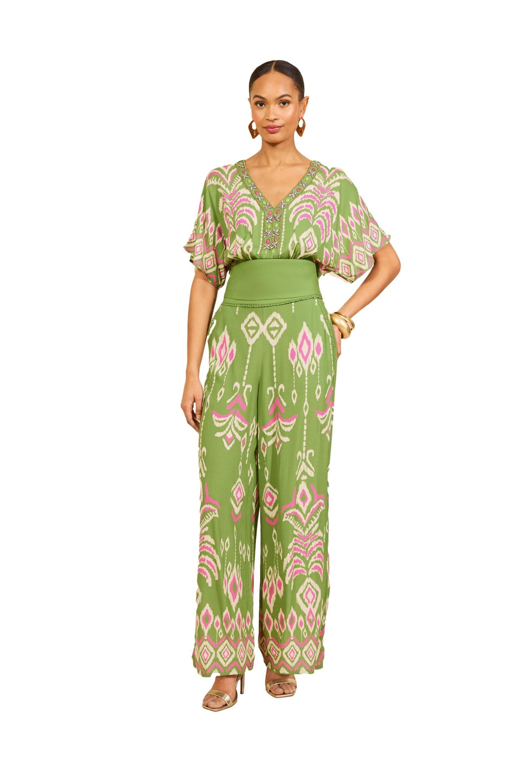 Love & Roses Spitzenbluse Love & Roses Kimono-Oberteil mit Aufdruck (1-tlg)