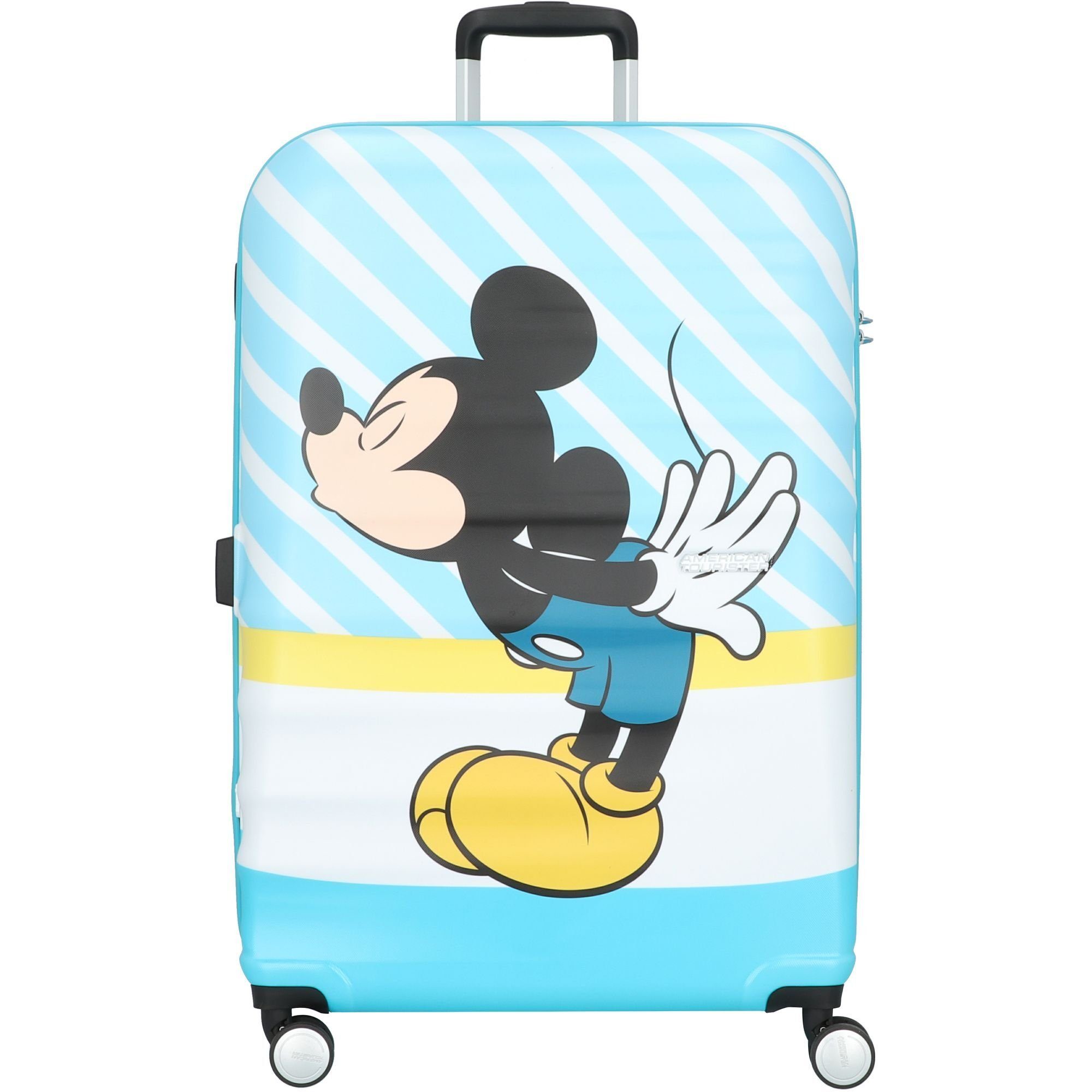 Tourister® Wavebreaker, ABS American 4 mickey Hartschalen-Trolley blue kiss Rollen,