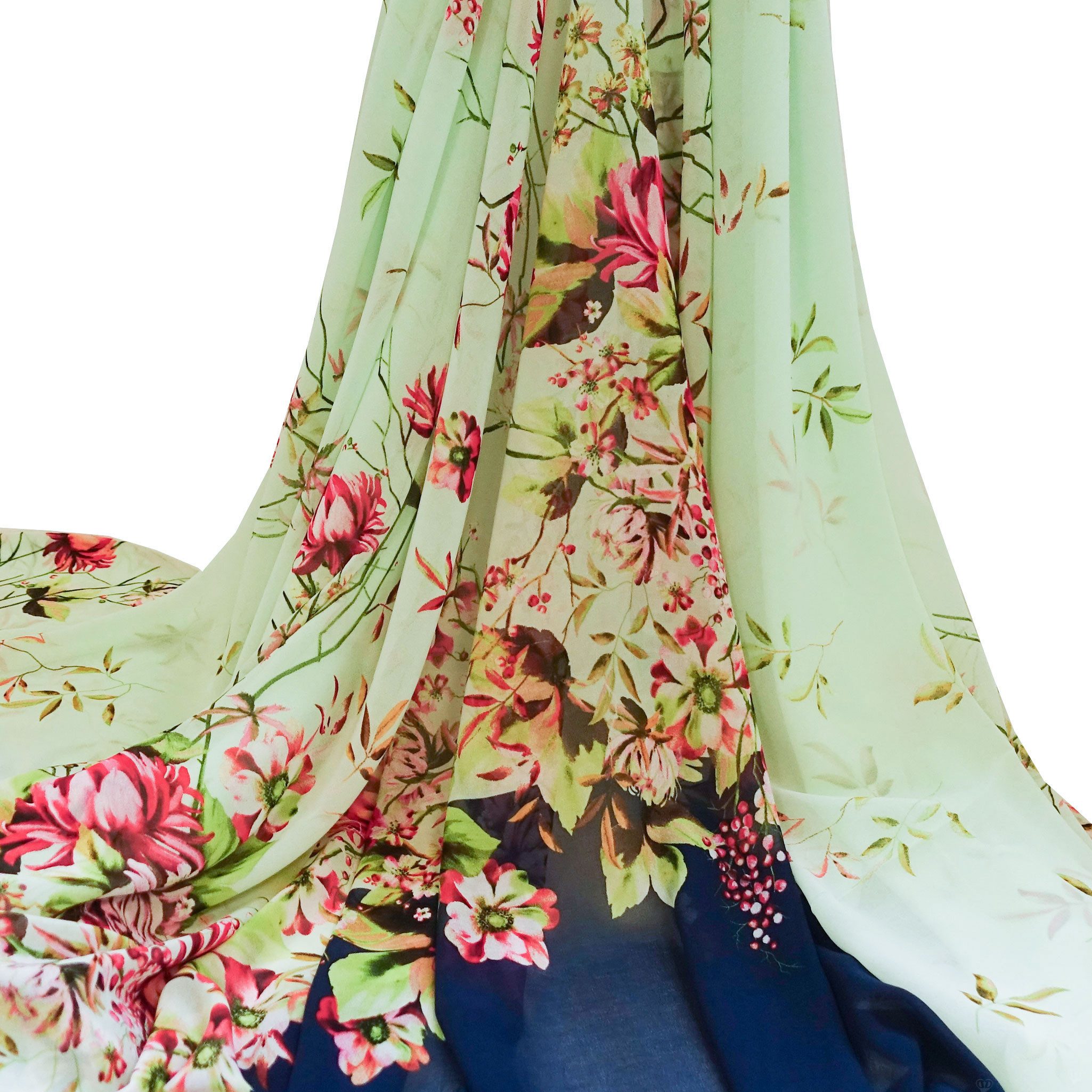 maDDma Stoff Voile-Stoff Blumen ab 1m x 150cm breit Digitaldruck Dekostoff, Blumen 1