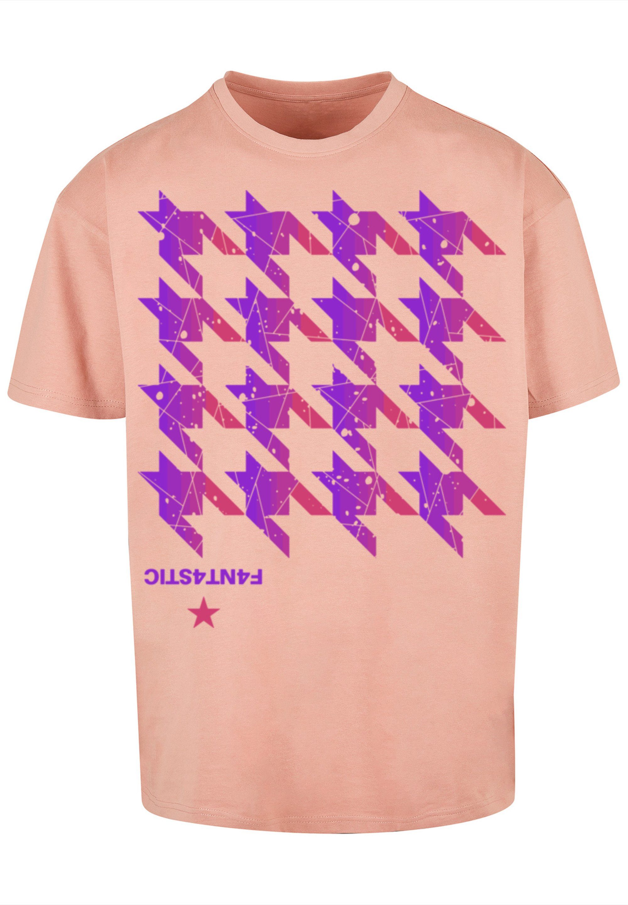 Hahnentritt T-Shirt Pink amber Print F4NT4STIC